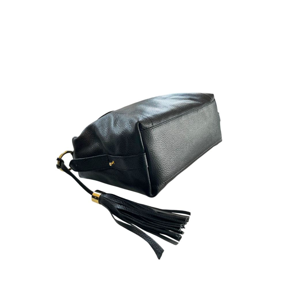 Baldinini Trend Black Leather Women Handbag | Regal Royce