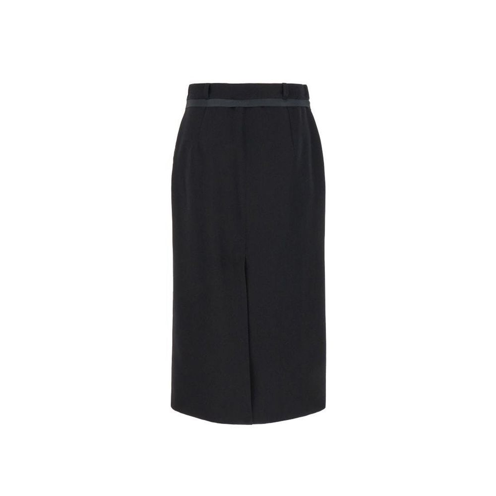 Fendi Black Virgin Wool Long Skirt | Regal Royce