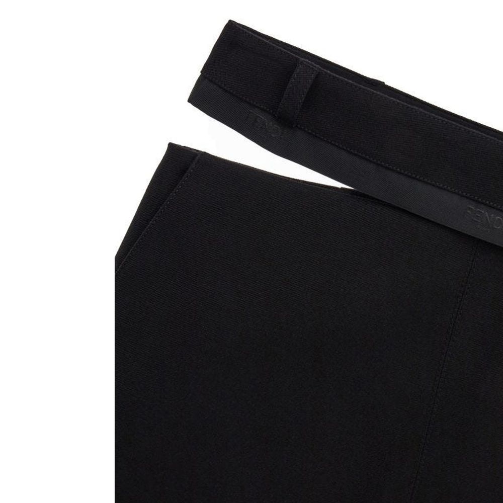Fendi Black Virgin Wool Long Skirt | Regal Royce
