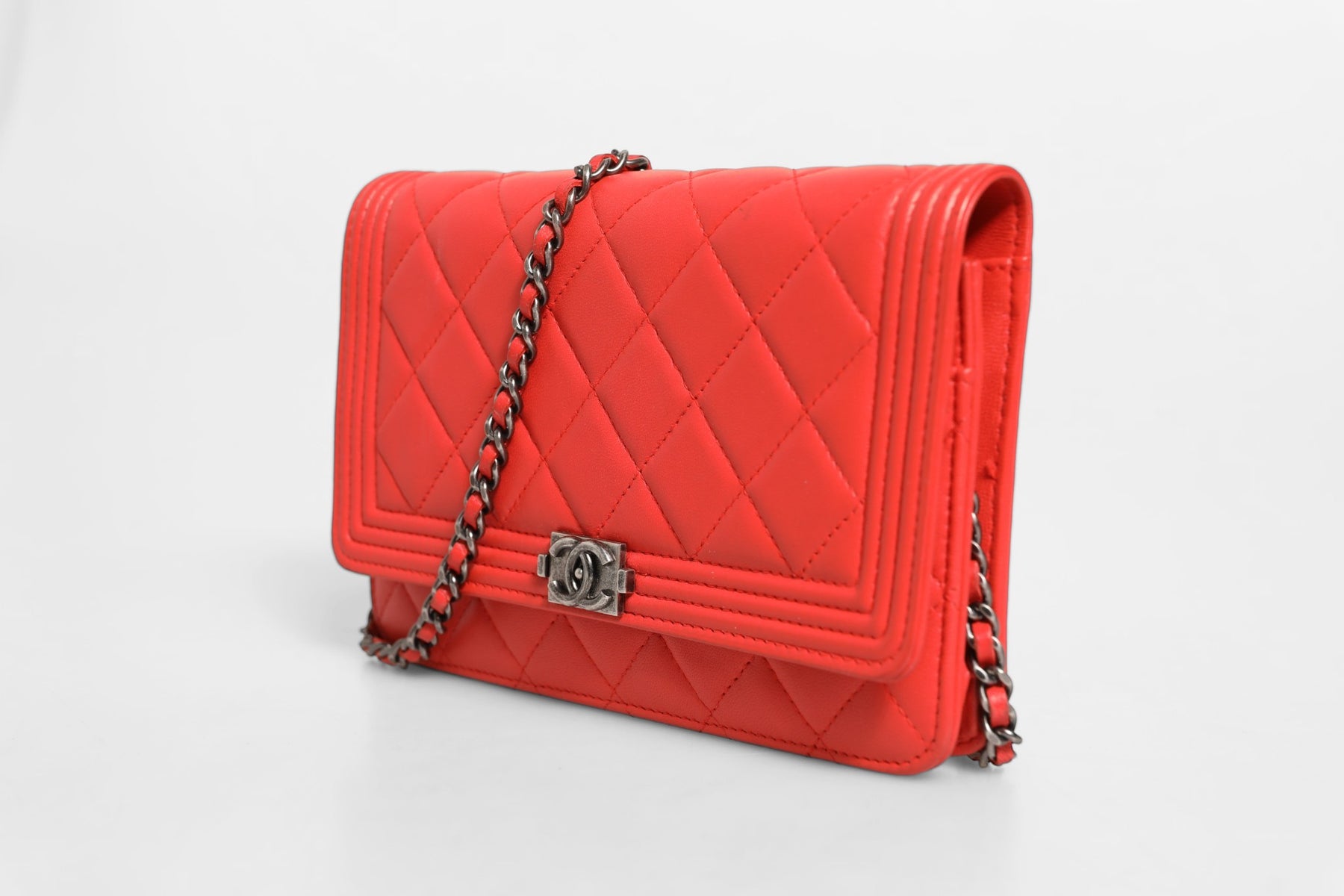 Chanel Boy Wallet on Chain Red Lambskin | Regal Royce