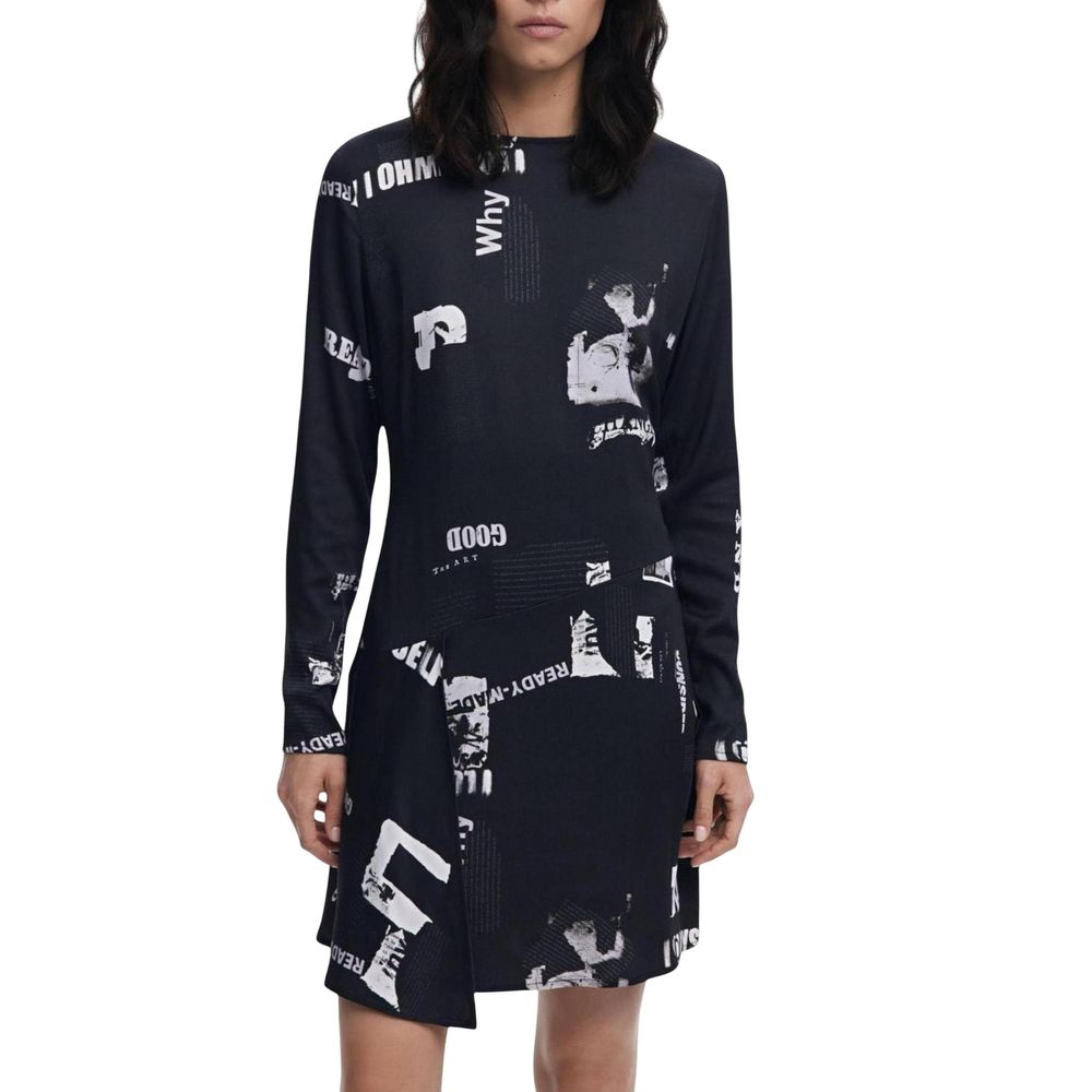 Desigual Black Viscose Short Dress | Regal Royce