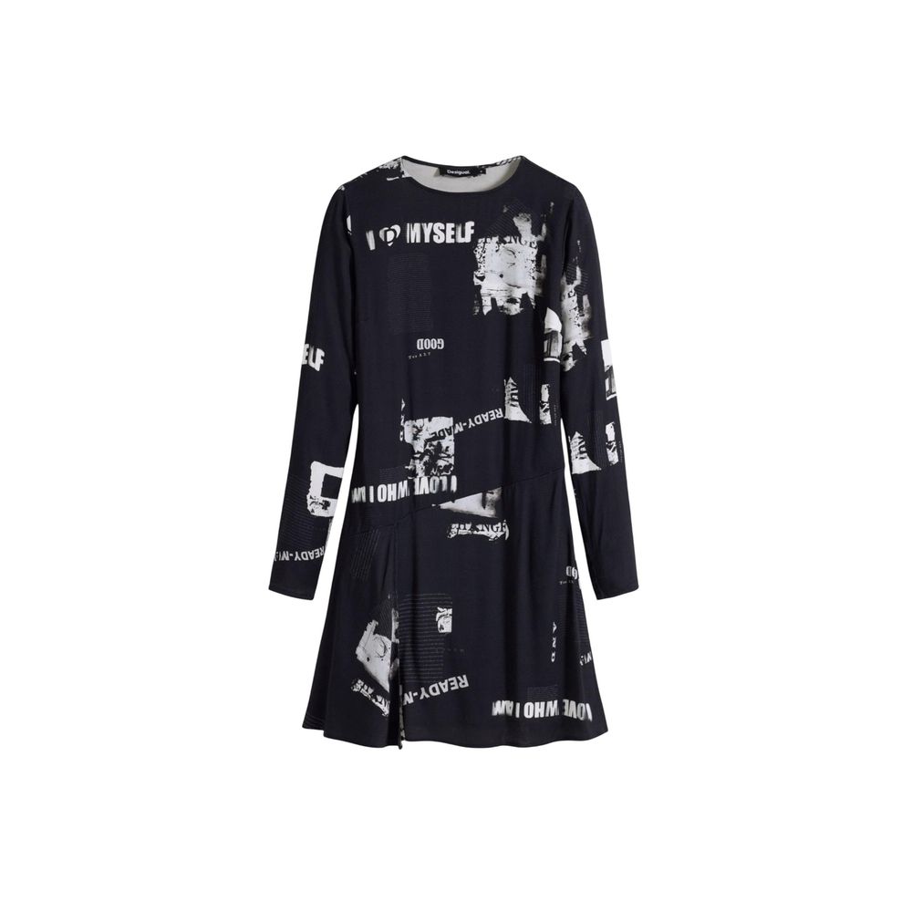 Desigual Black Viscose Short Dress | Regal Royce