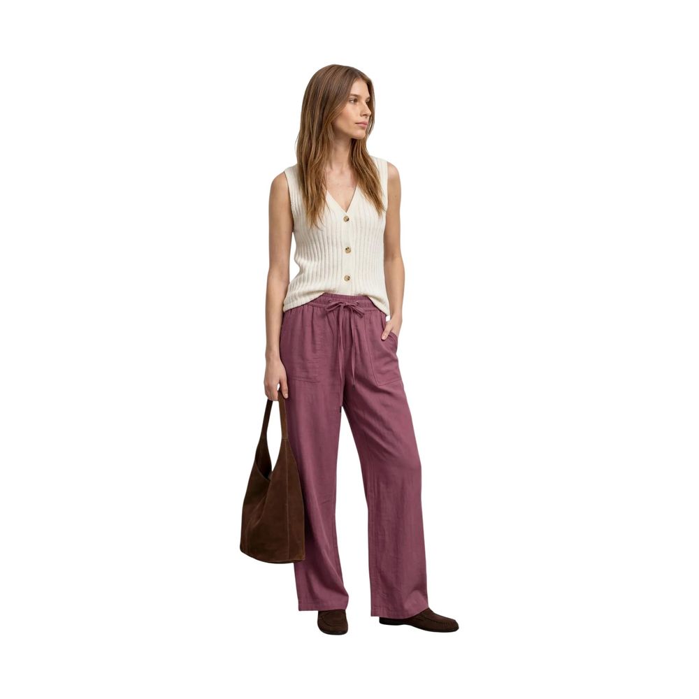 Street One Pink Viscose Casual Pants | Regal Royce