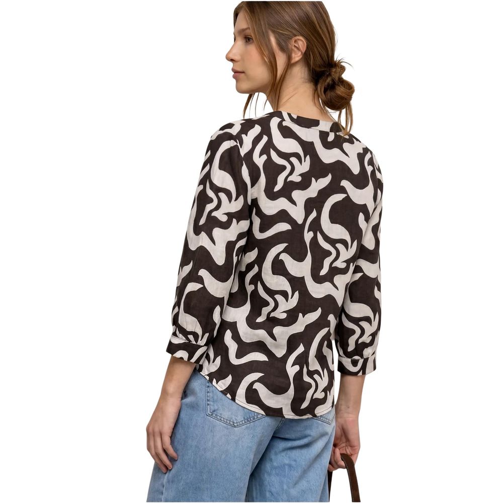 Street One Brown Linen Blouse | Regal Royce