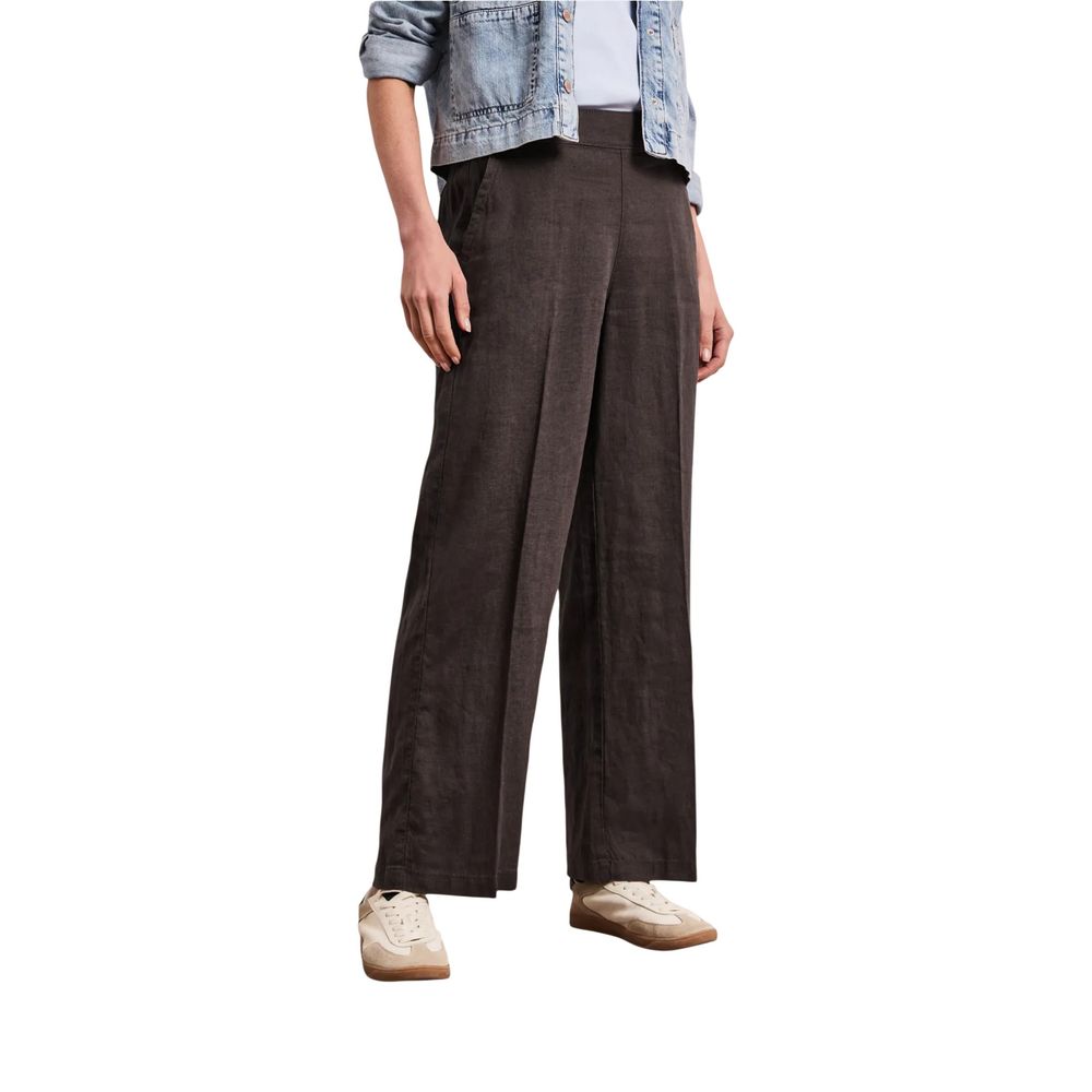 Street One Brown Linen Pants | Regal Royce
