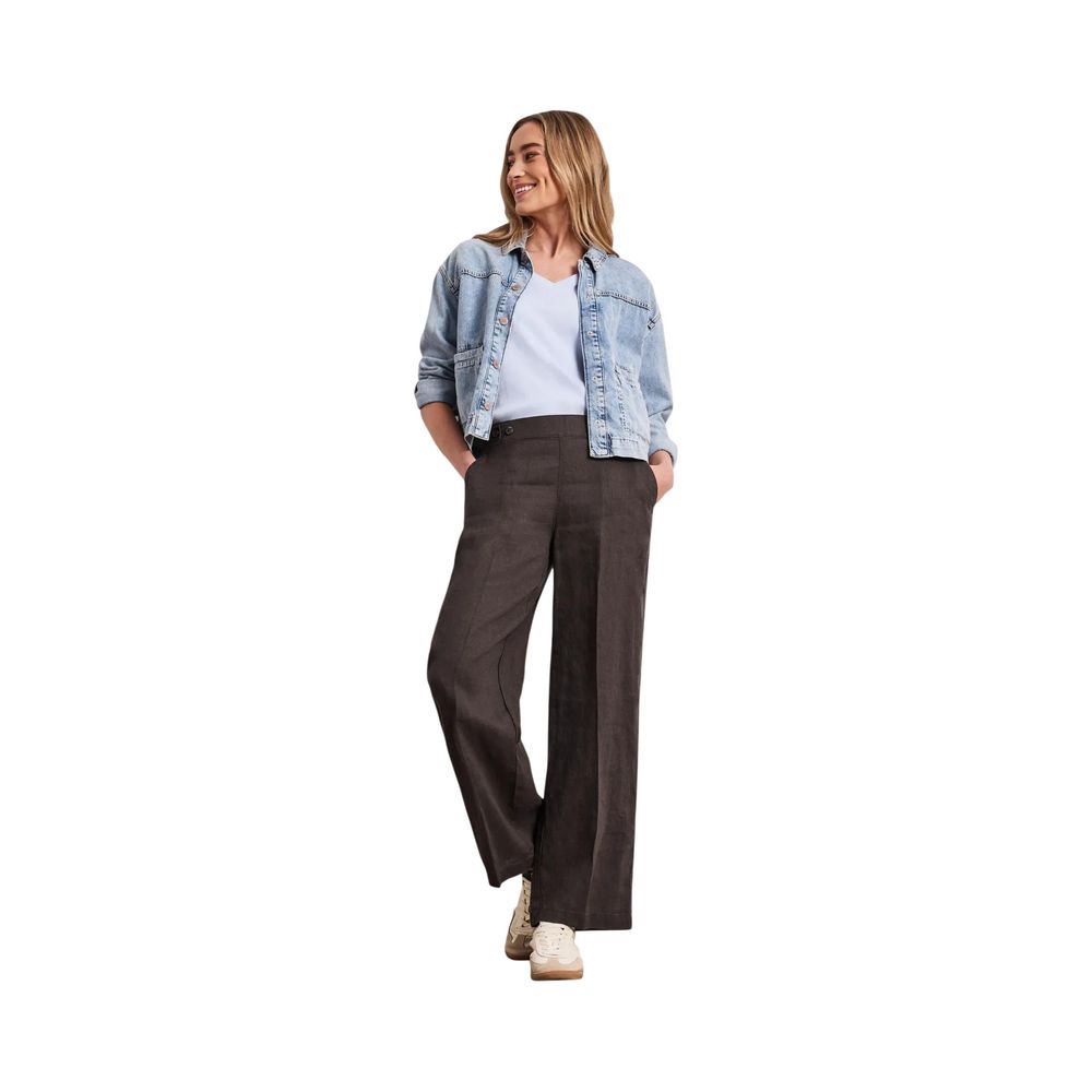 Street One Brown Linen Pants | Regal Royce