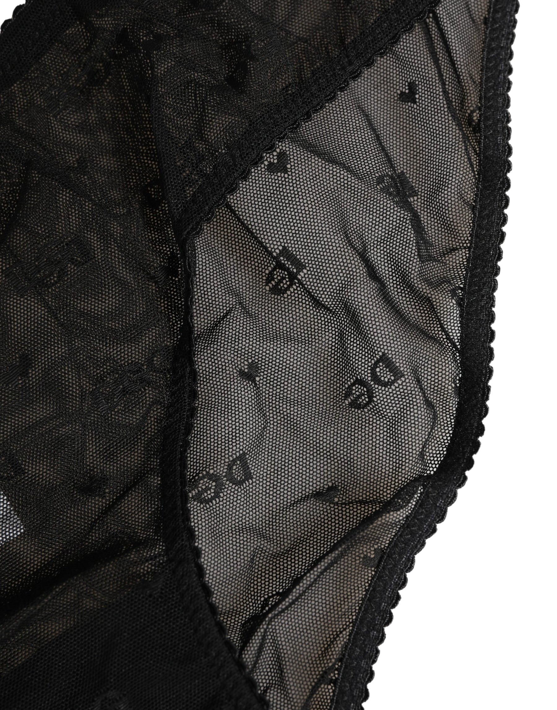 Dolce & Gabbana Black Sheer Mesh Lace Logo Brief Panty Underwear | Regal Royce