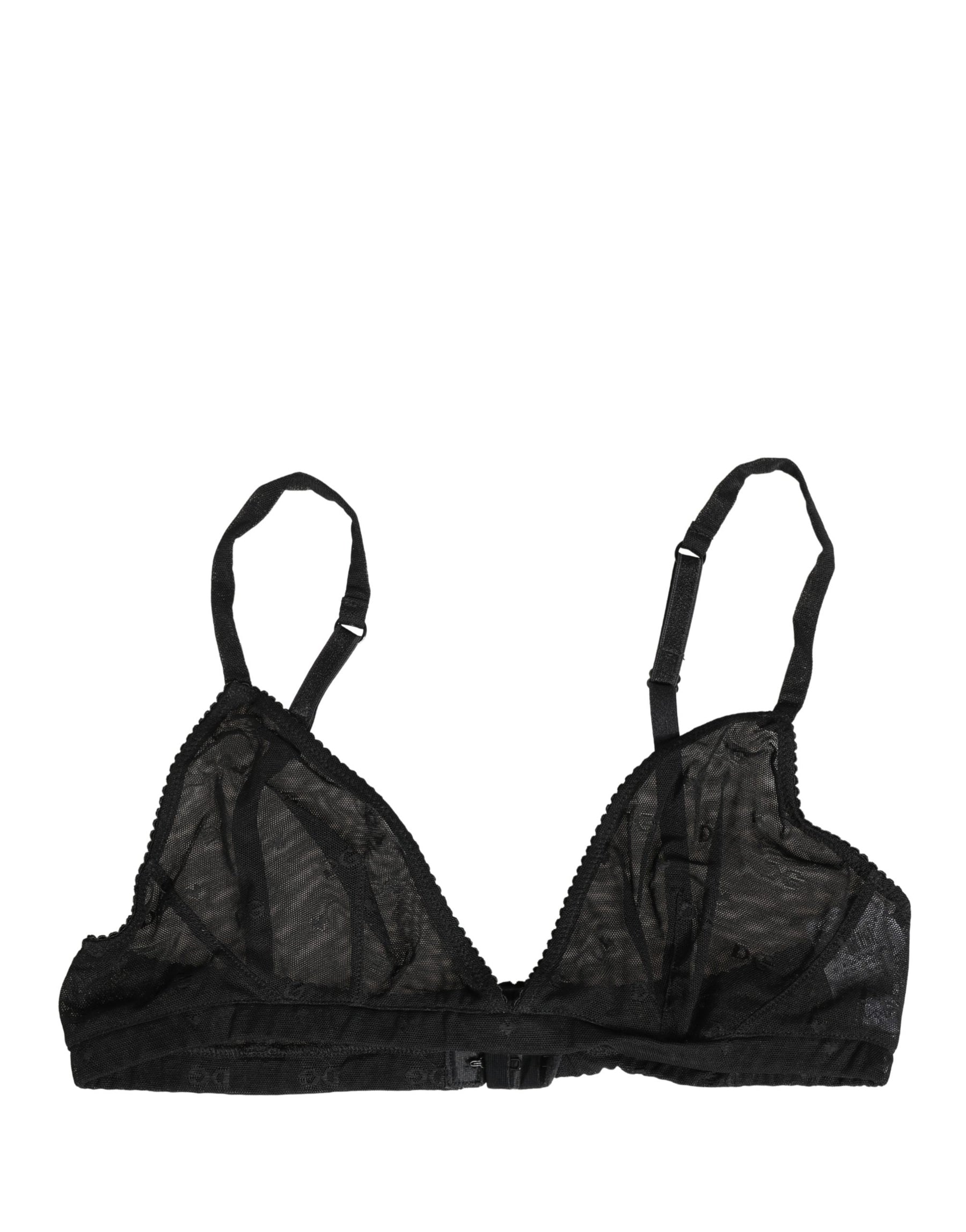 Dolce & Gabbana Black Nylon Stretch Soft Cup Brassiere Underwear | Regal Royce