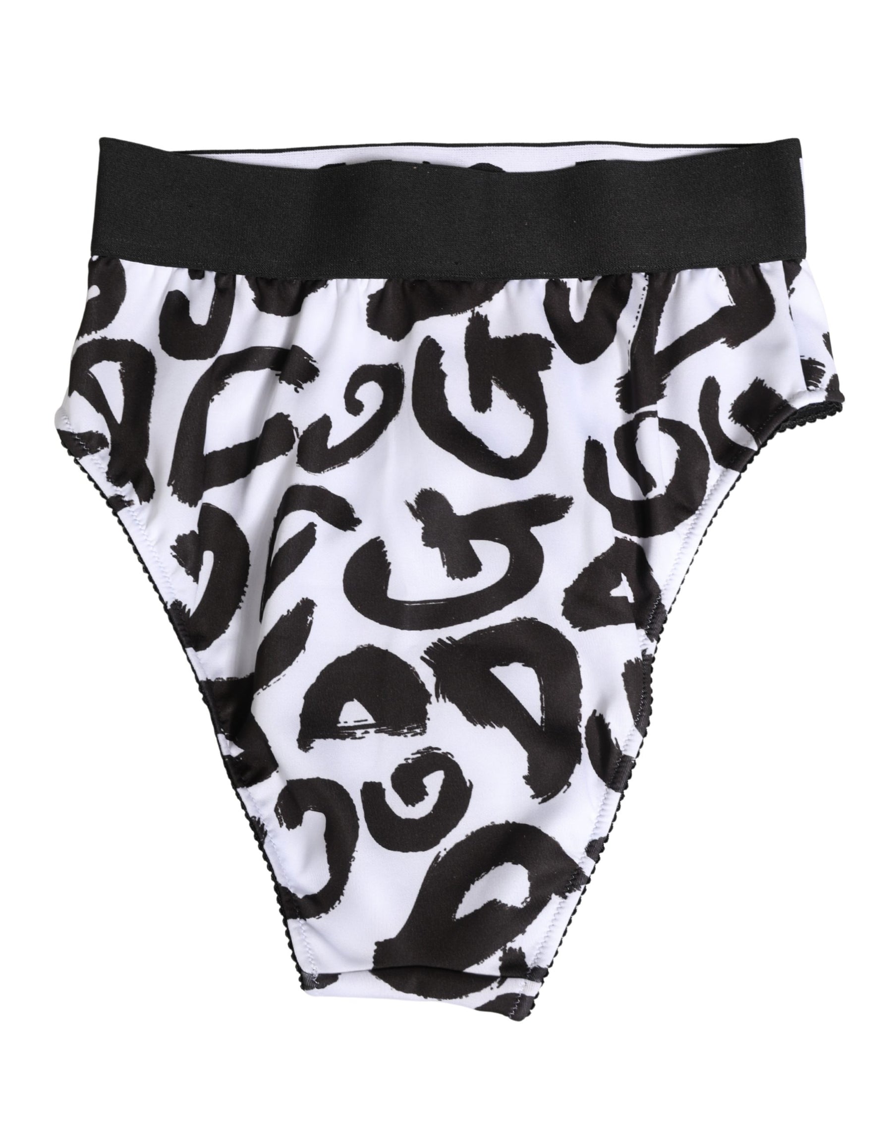Dolce & Gabbana Black White Graphic Logo High Brief Underwear | Regal Royce