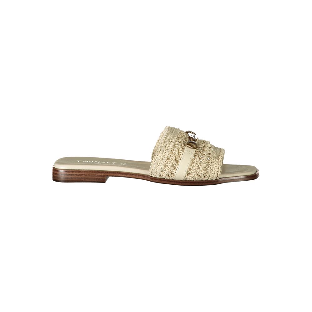 Twinset Beige Leather Women's Sandal | Regal Royce