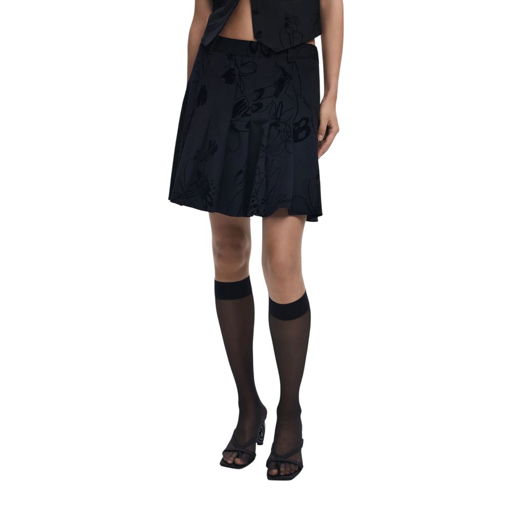 Desigual Black Polyester Mini Skirt | Regal Royce