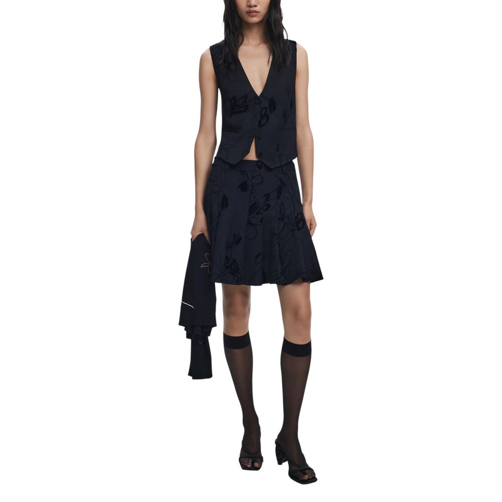 Desigual Black Polyester Mini Skirt | Regal Royce