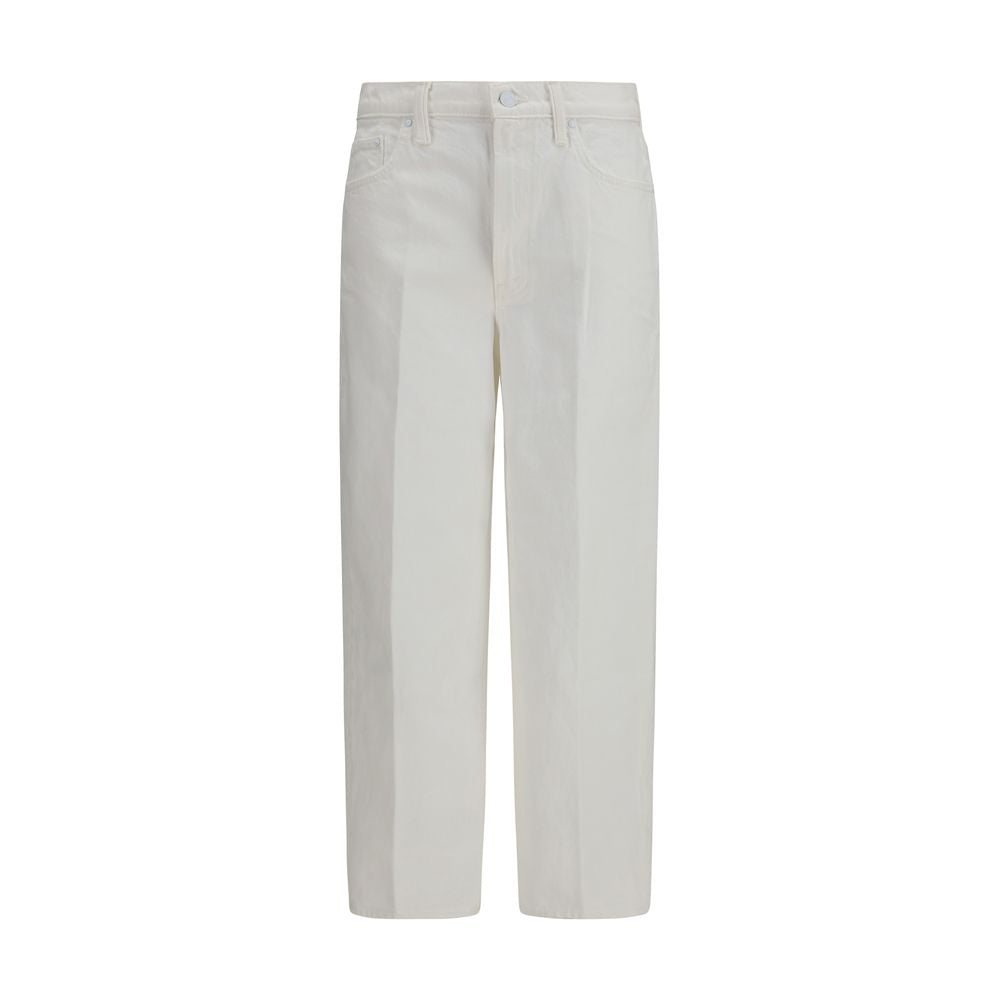 Mother Denim White Cotton Bootcut Jeans | Regal Royce