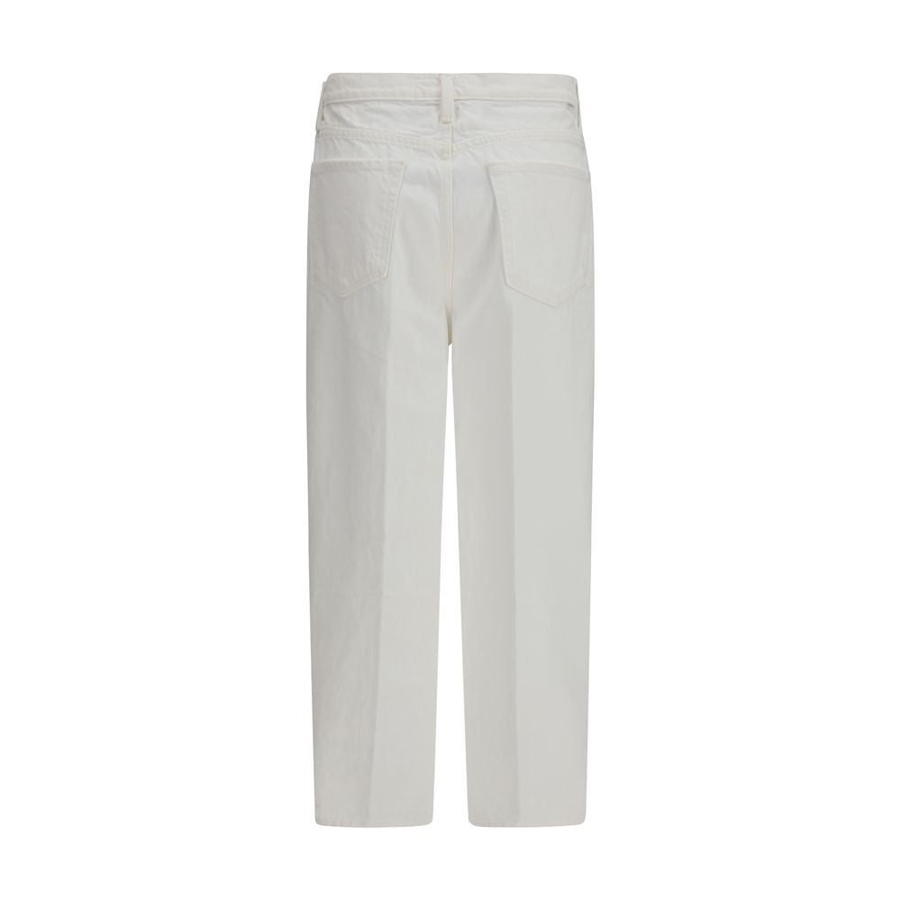 Mother Denim White Cotton Bootcut Jeans | Regal Royce
