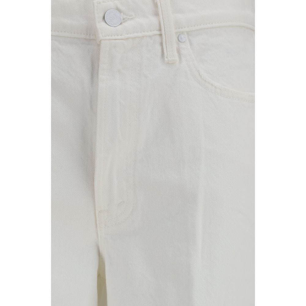 Mother Denim White Cotton Bootcut Jeans | Regal Royce