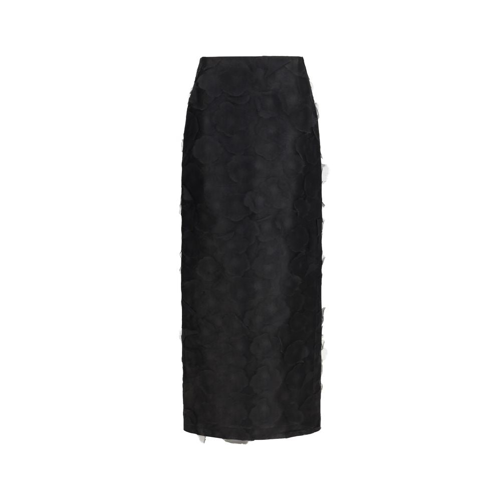 Max Mara Black Silk Long Skirt | Regal Royce