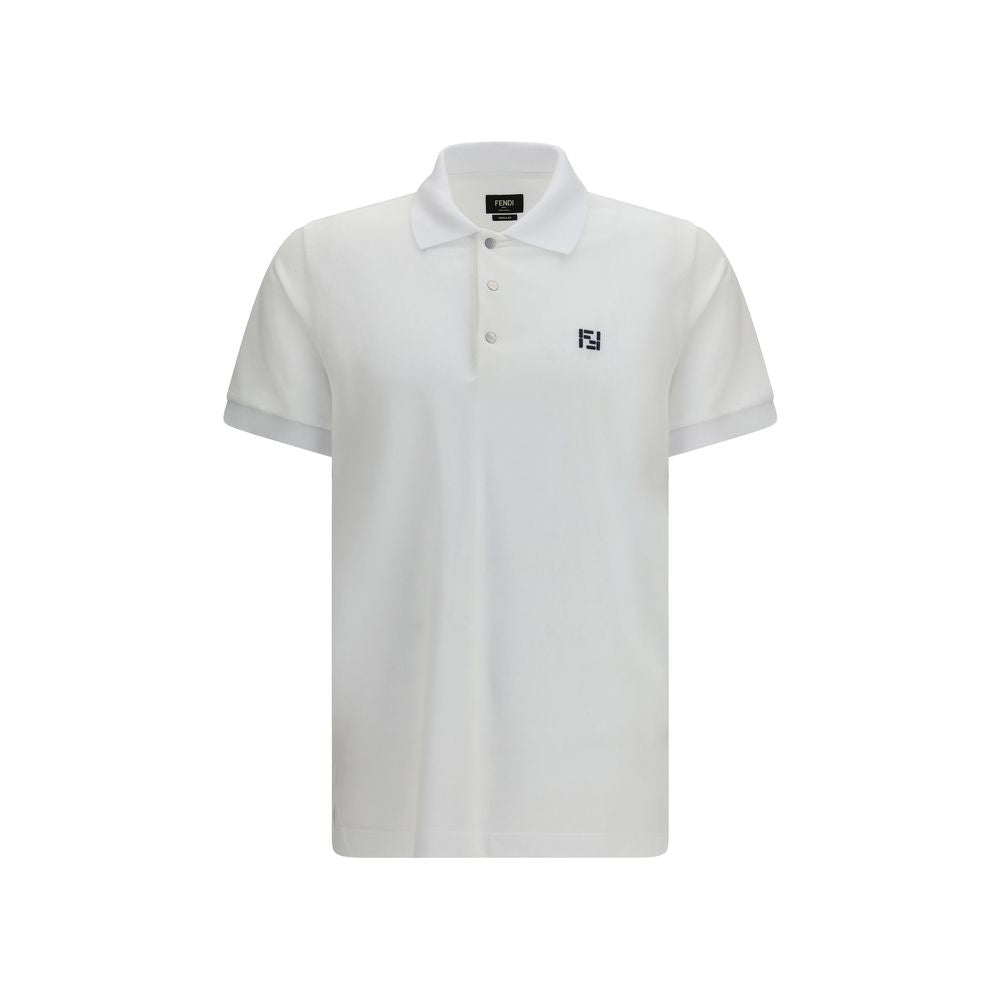 Fendi White Cotton Polo Shirt | Regal Royce
