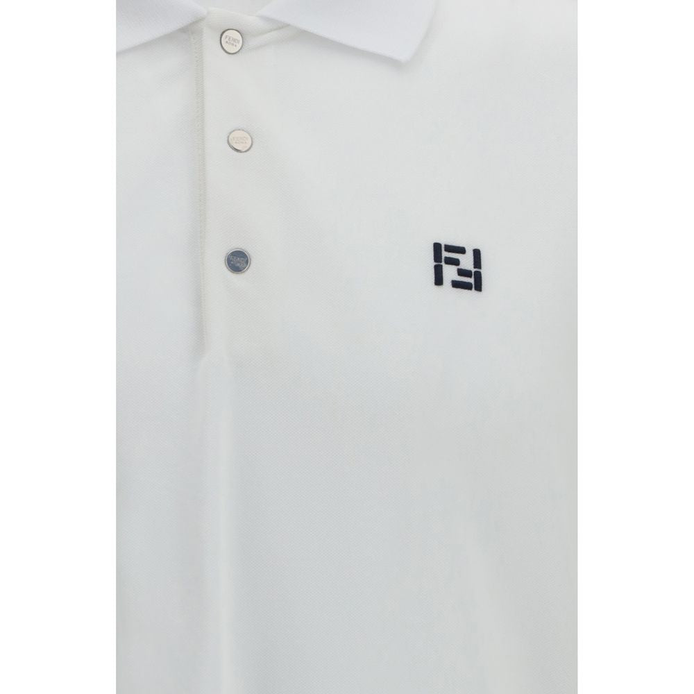 Fendi White Cotton Polo Shirt | Regal Royce