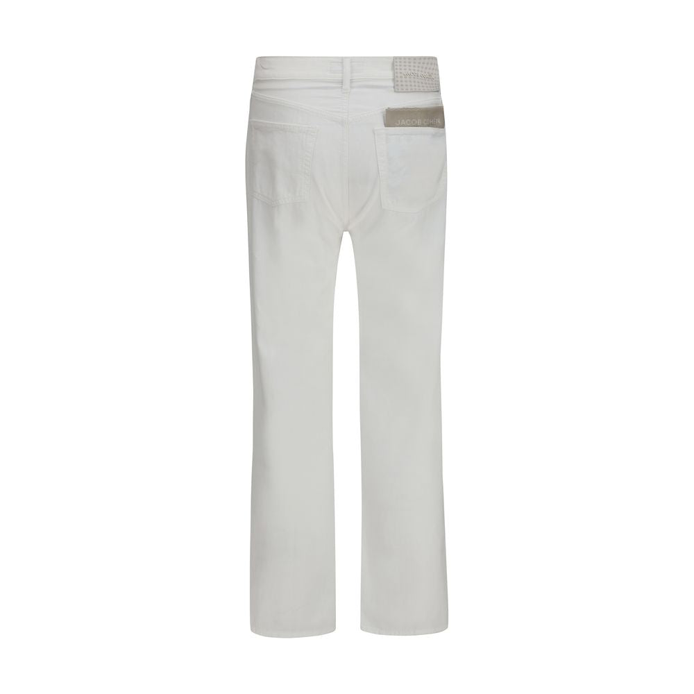 Jacob Cohen White Cotton Straight-Leg Jeans | Regal Royce