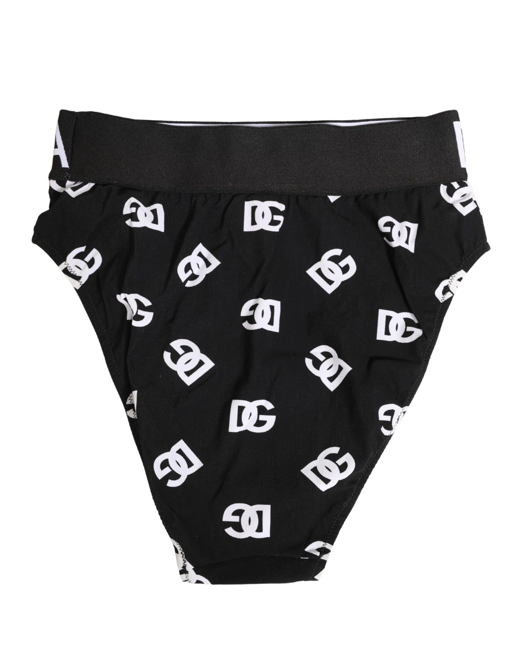 Dolce & Gabbana White Black Logo Waistband Midi Brief Underwear | Regal Royce