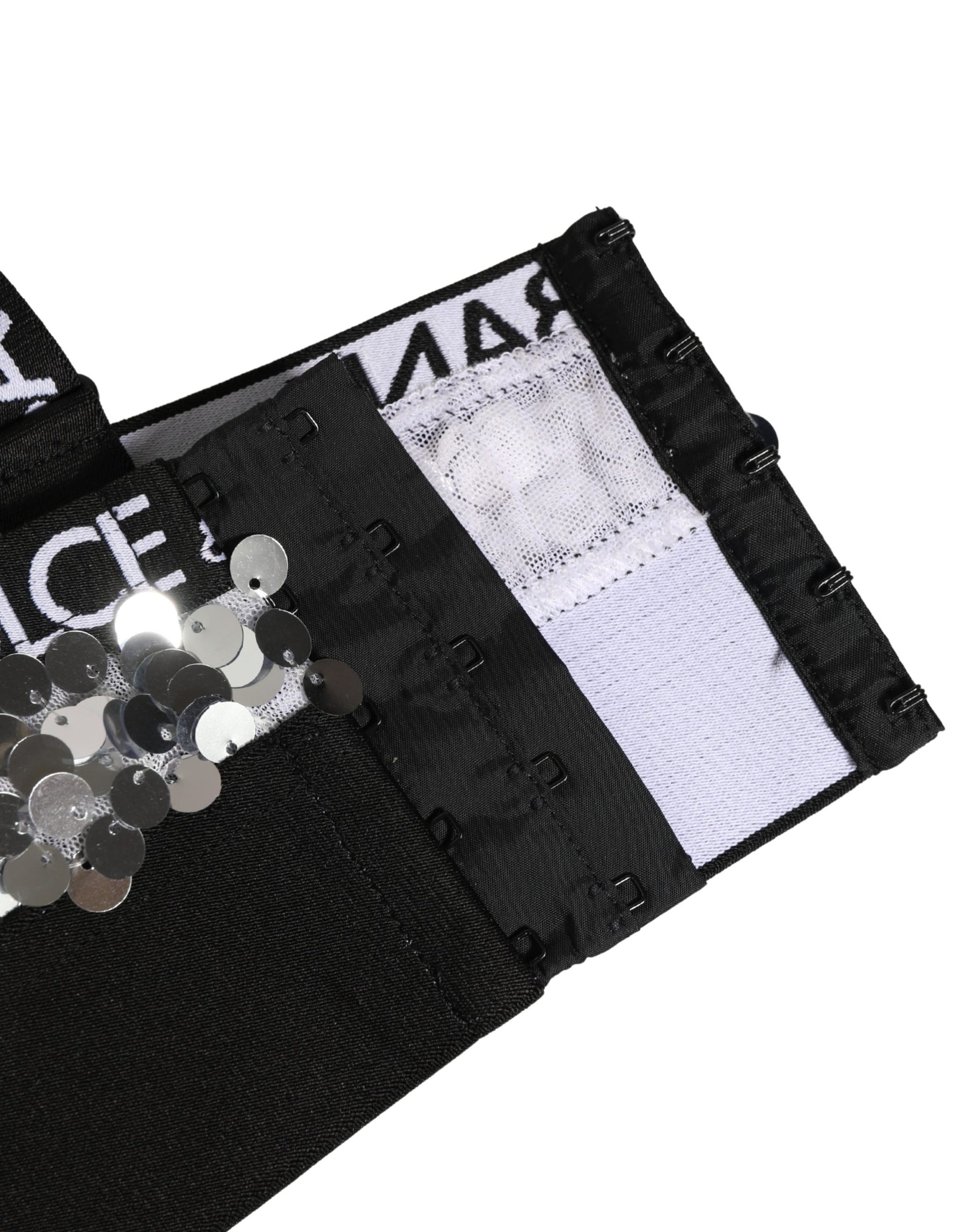 Dolce & Gabbana Silver Sequined Triangle Soft Cup Bra Underwear | Regal Royce