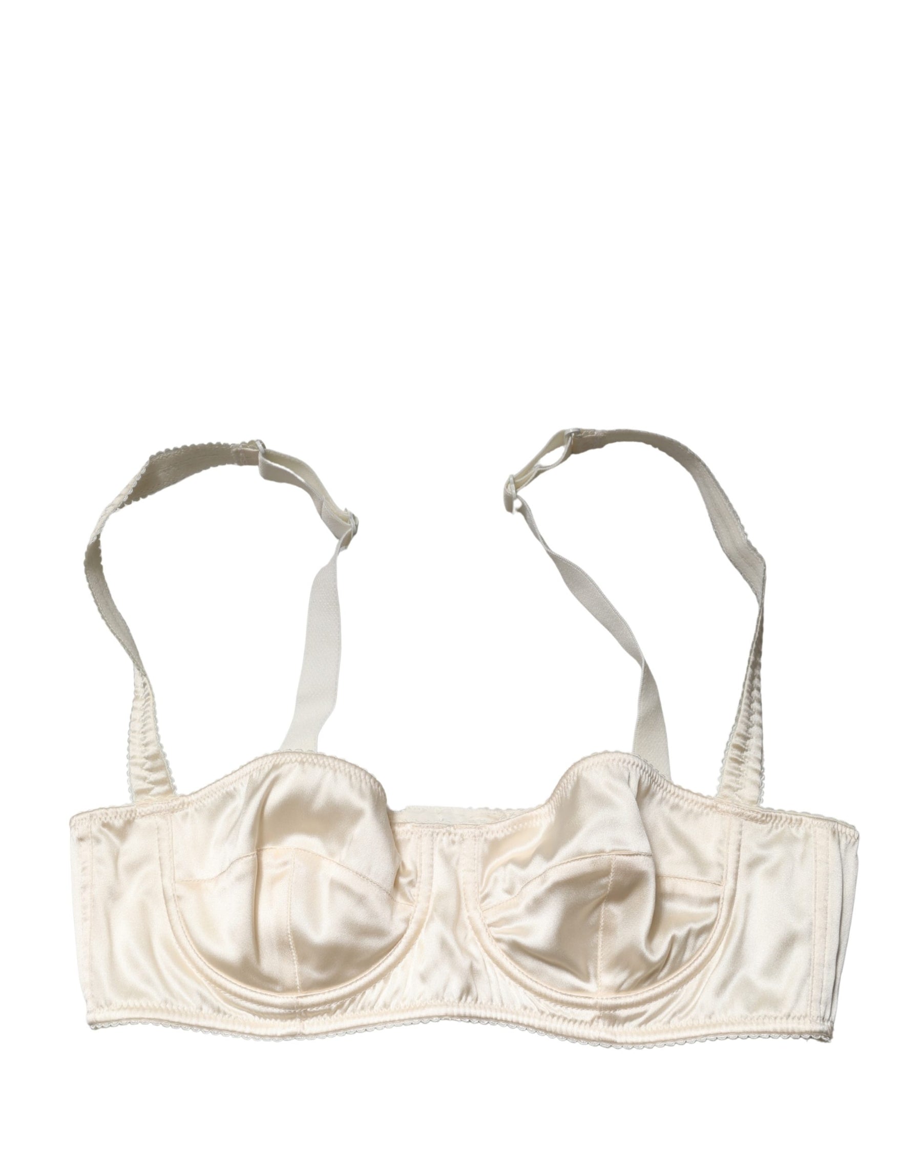 Dolce & Gabbana Off White Semi-Pad Underwire Balconette Bra Underwear | Regal Royce