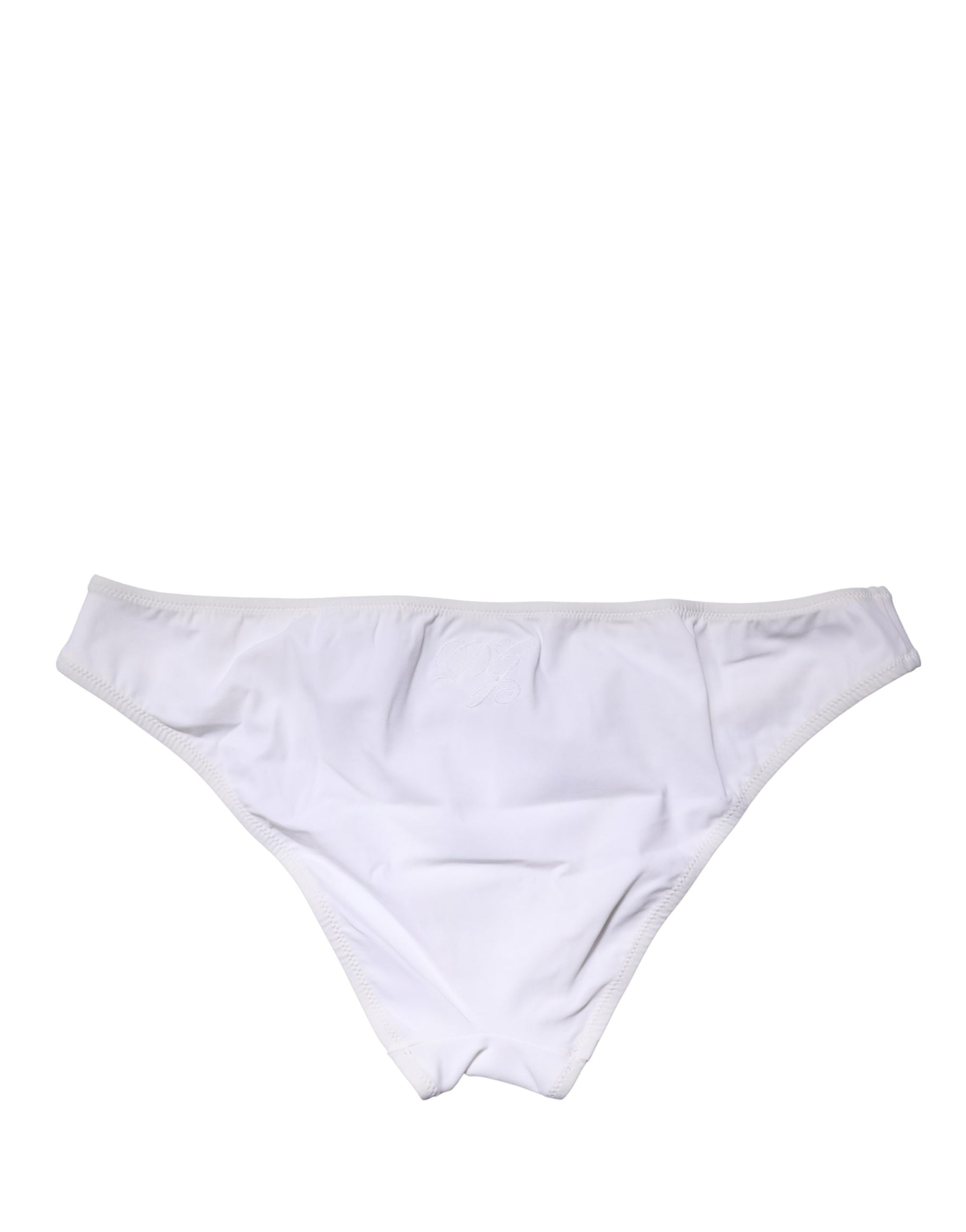 Dolce & Gabbana White Nylon Stretch Mid Waist Brief Panty Underwear | Regal Royce