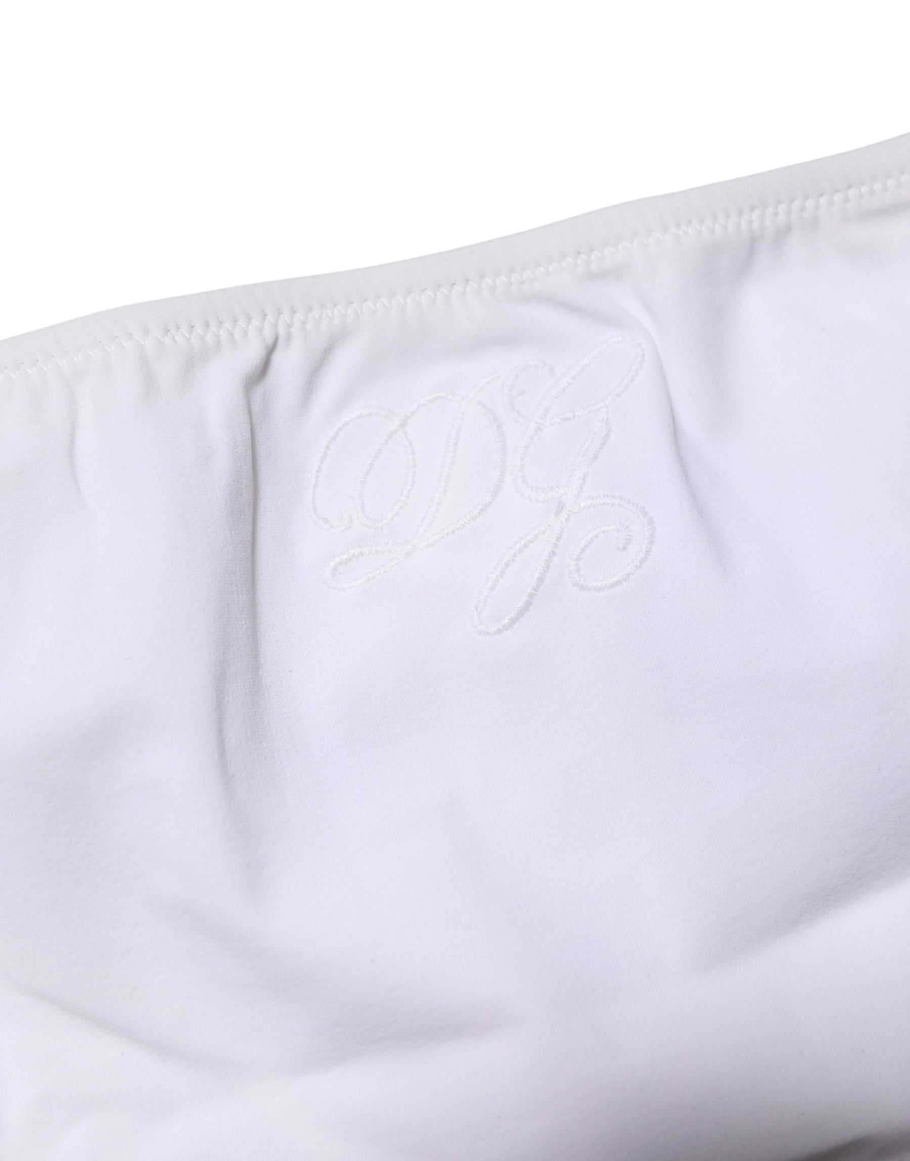 Dolce & Gabbana White Nylon Stretch Mid Waist Brief Panty Underwear | Regal Royce