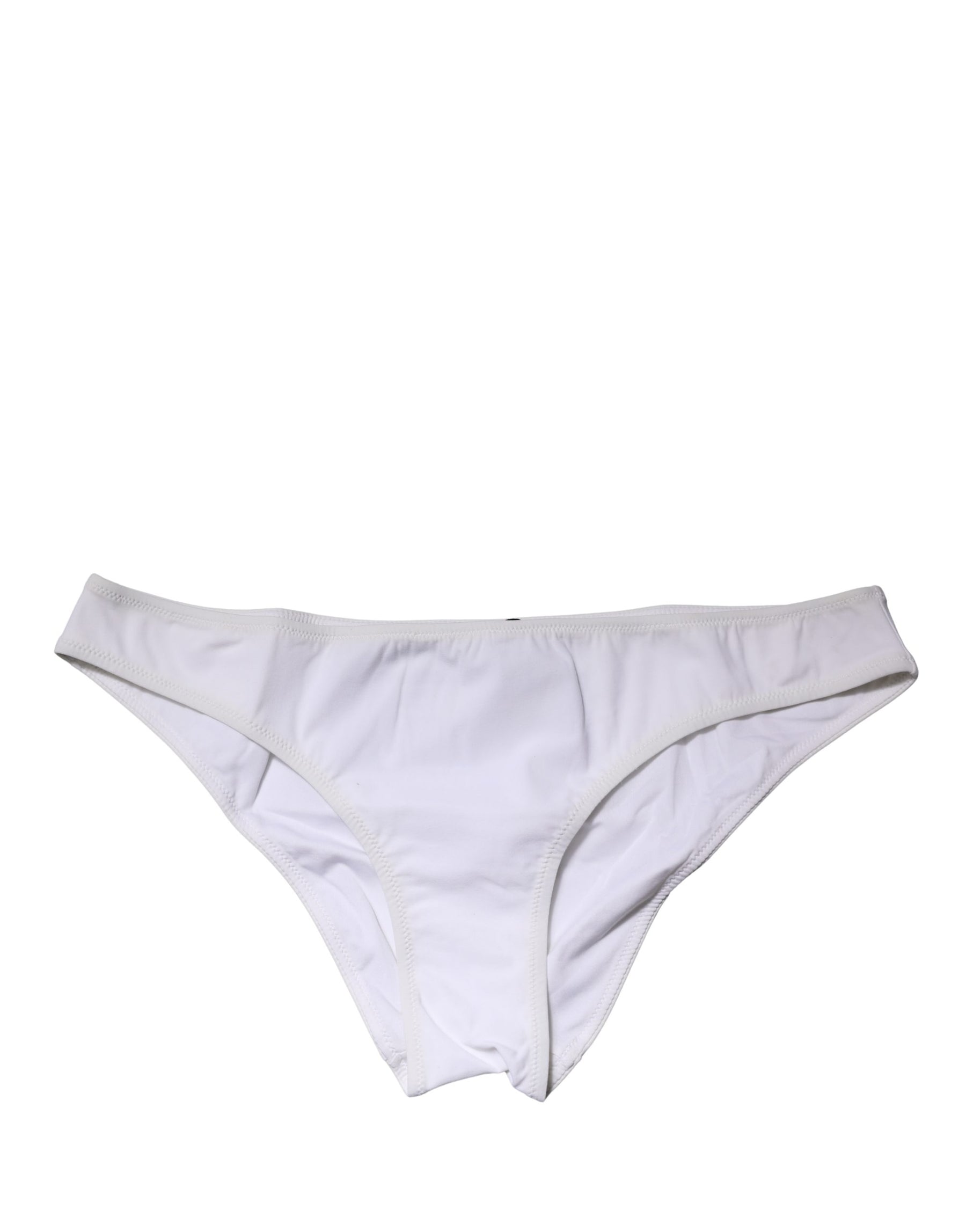 Dolce & Gabbana White Nylon Stretch Mid Waist Brief Panty Underwear | Regal Royce