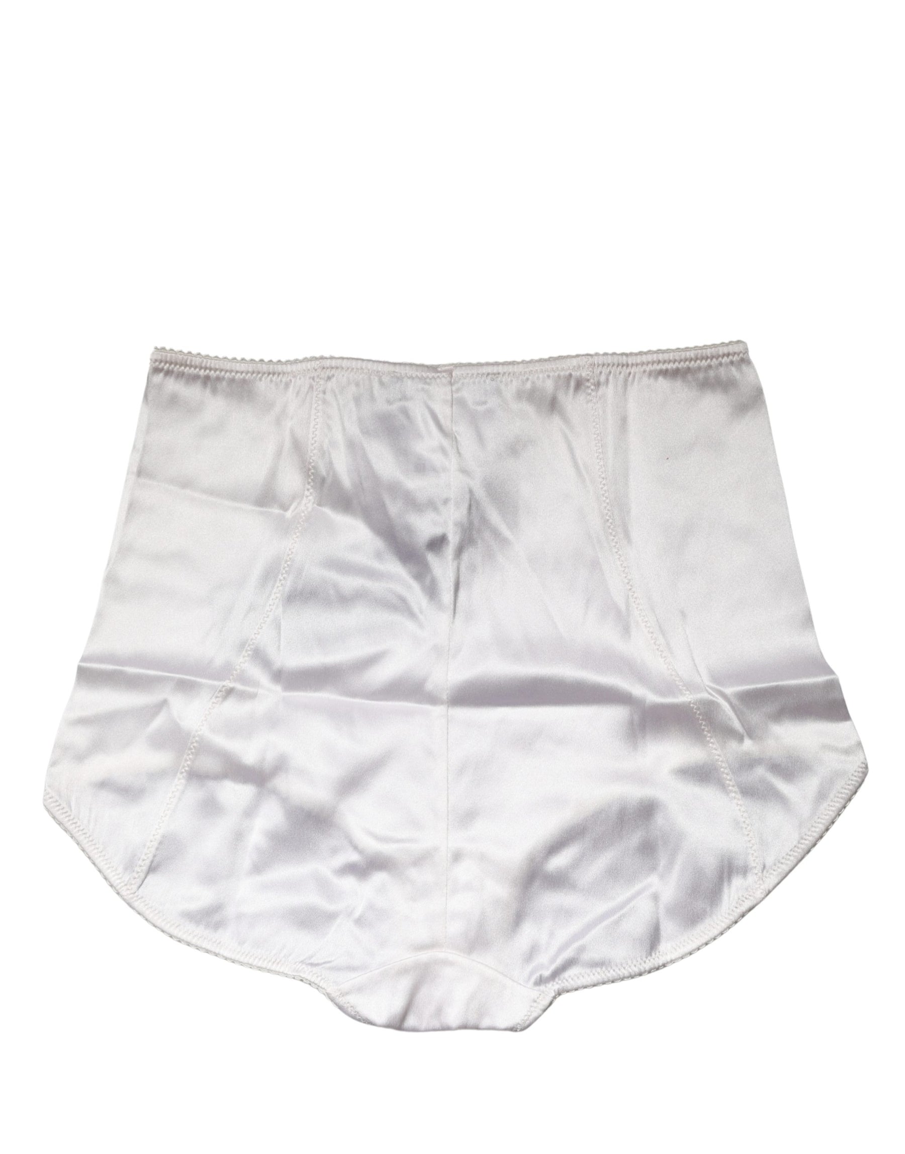 Dolce & Gabbana White Silk Blend High Waist Girdle Panty Underwear | Regal Royce