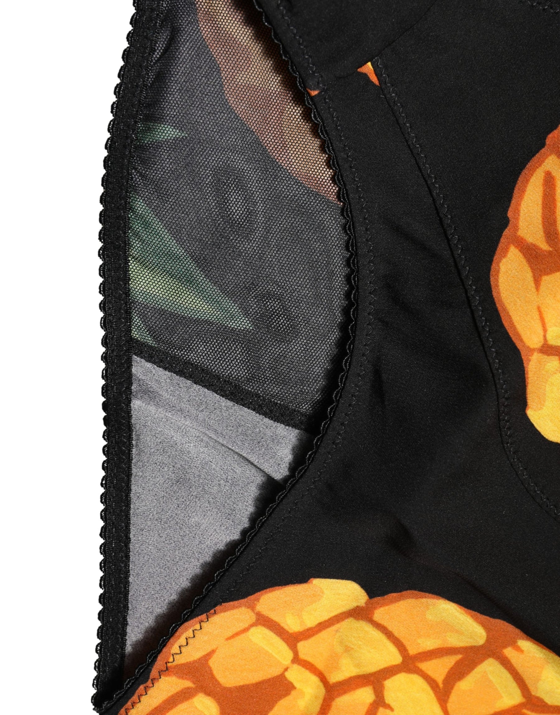 Dolce & Gabbana Black Pineapple High Waist Girdle Panty Underwear | Regal Royce