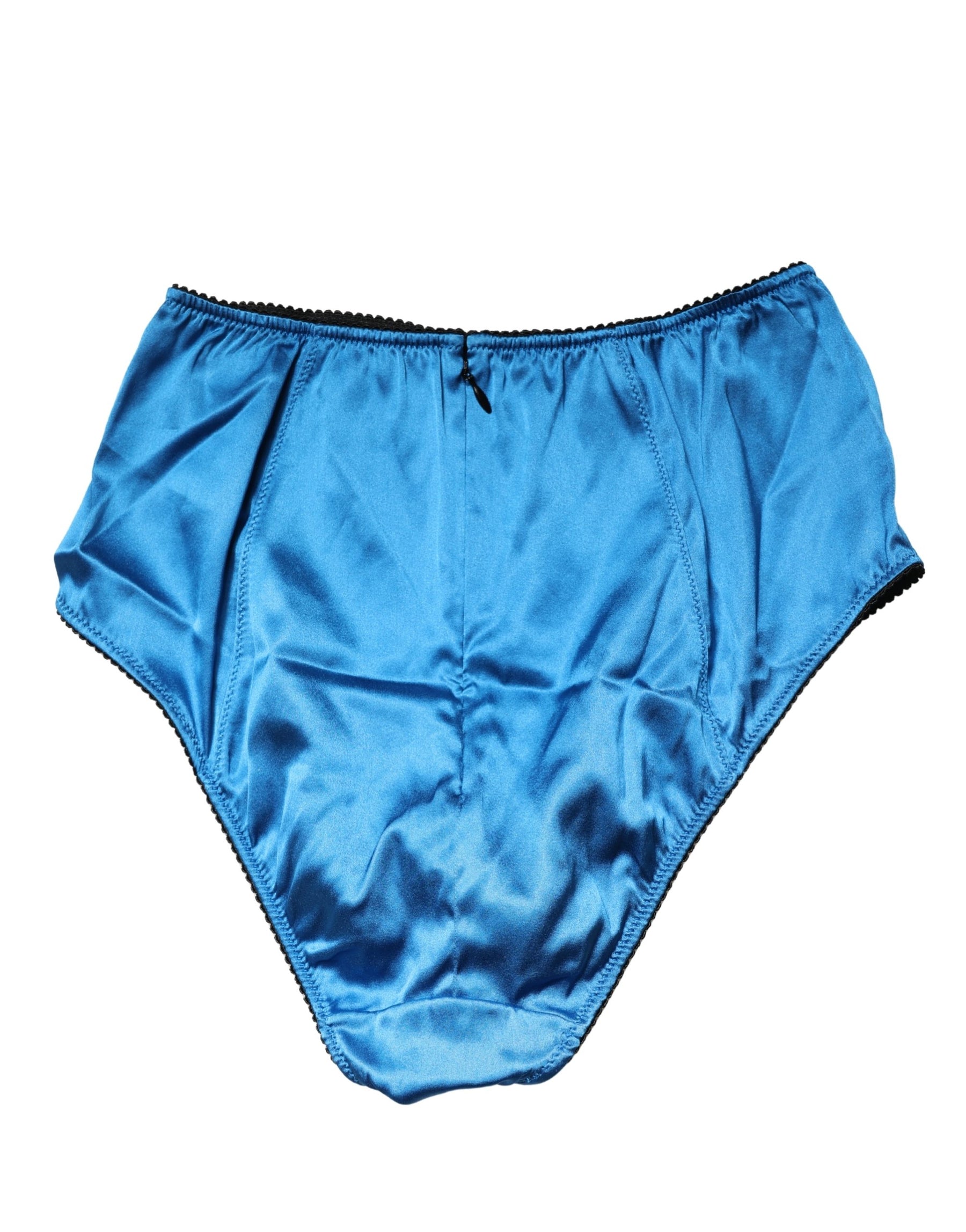 Dolce & Gabbana Blue Silk Blend High Waist Girdle Panty Underwear | Regal Royce