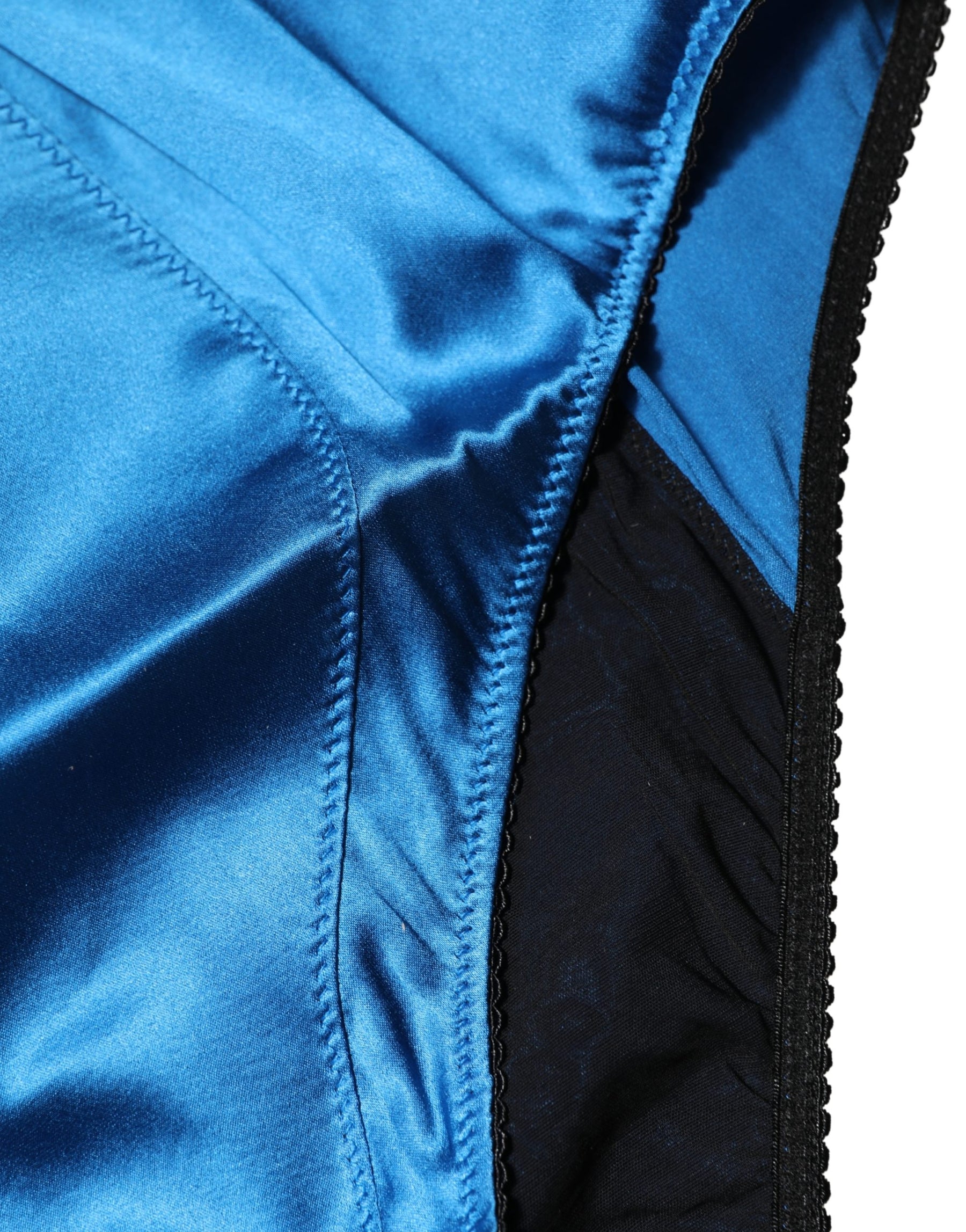 Dolce & Gabbana Blue Silk Blend High Waist Girdle Panty Underwear | Regal Royce