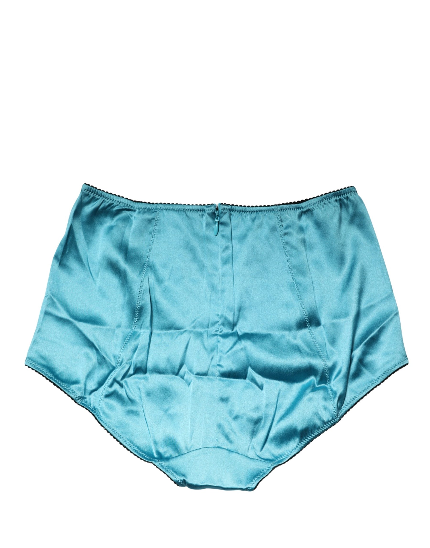 Dolce & Gabbana Blue Silk Blend High Waist Girdle Panty Underwear | Regal Royce