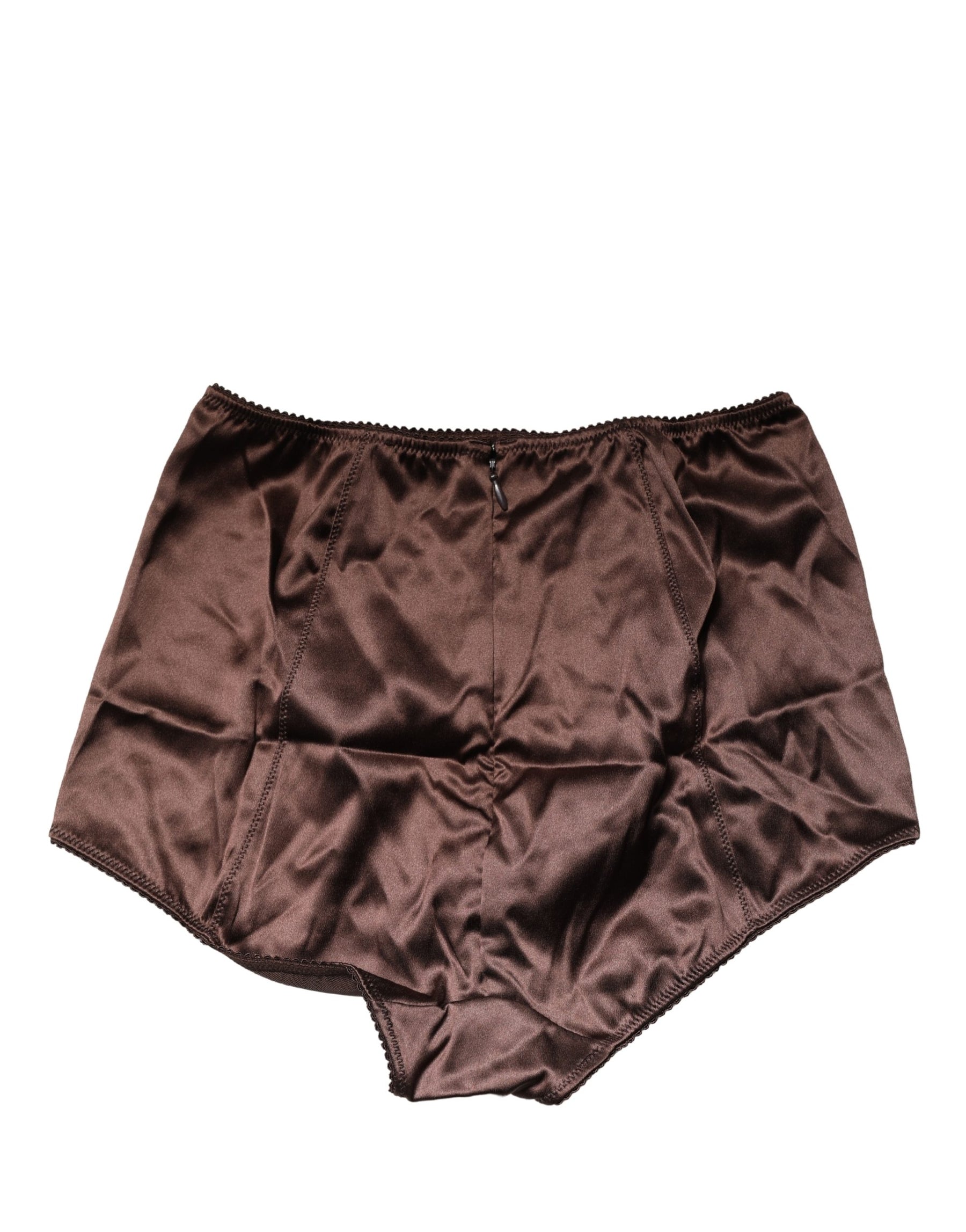 Dolce & Gabbana Brown Silk Blend High Waist Girdle Panty Underwear | Regal Royce