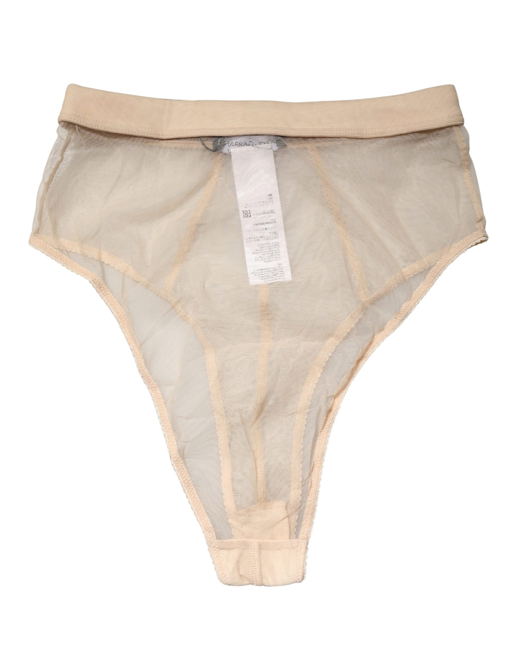 Dolce & Gabbana Beige Silk Blend High Waist Brief Panty Underwear | Regal Royce
