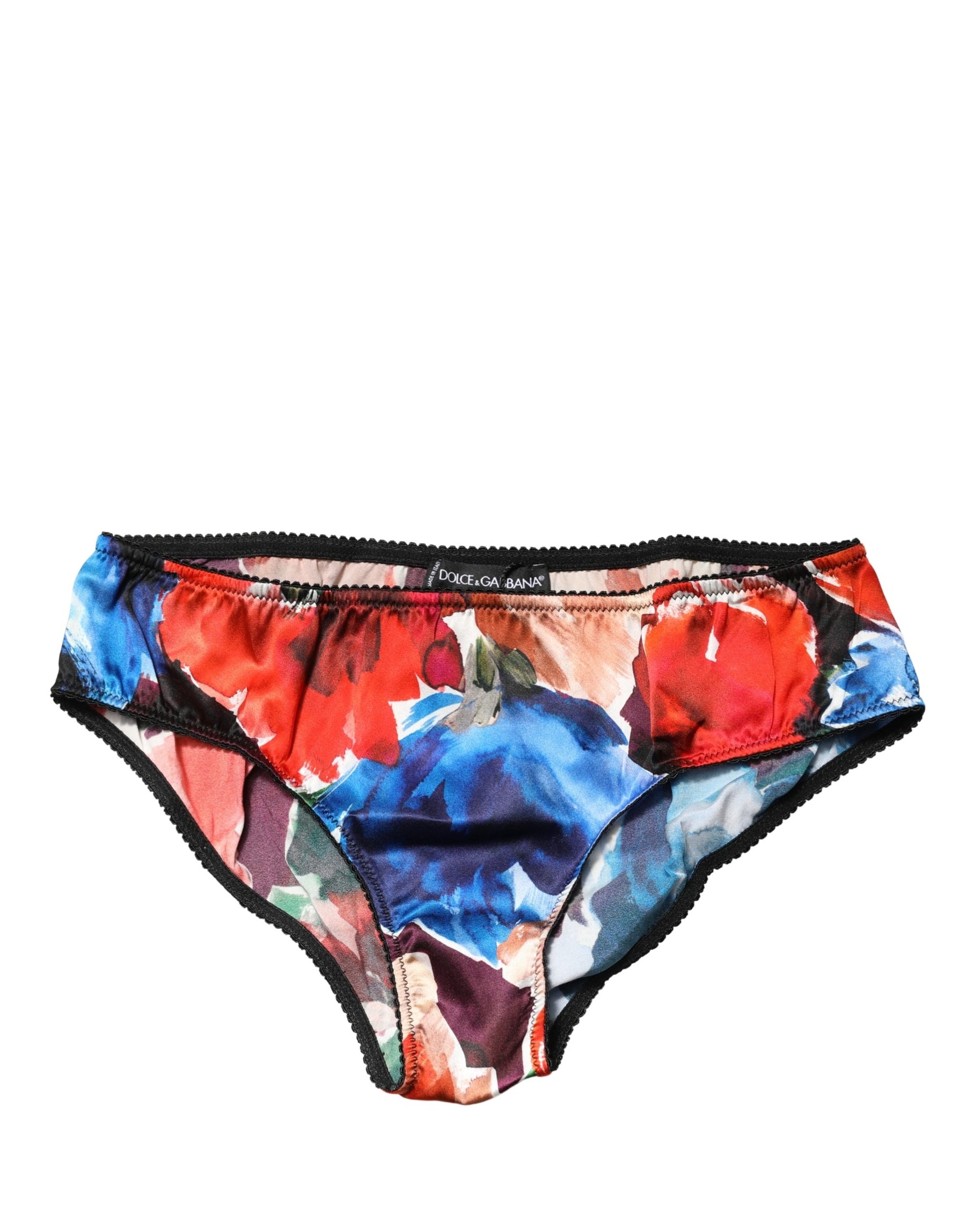 Dolce & Gabbana Multicolor Floral Mid Waist Brief Panty Underwear | Regal Royce
