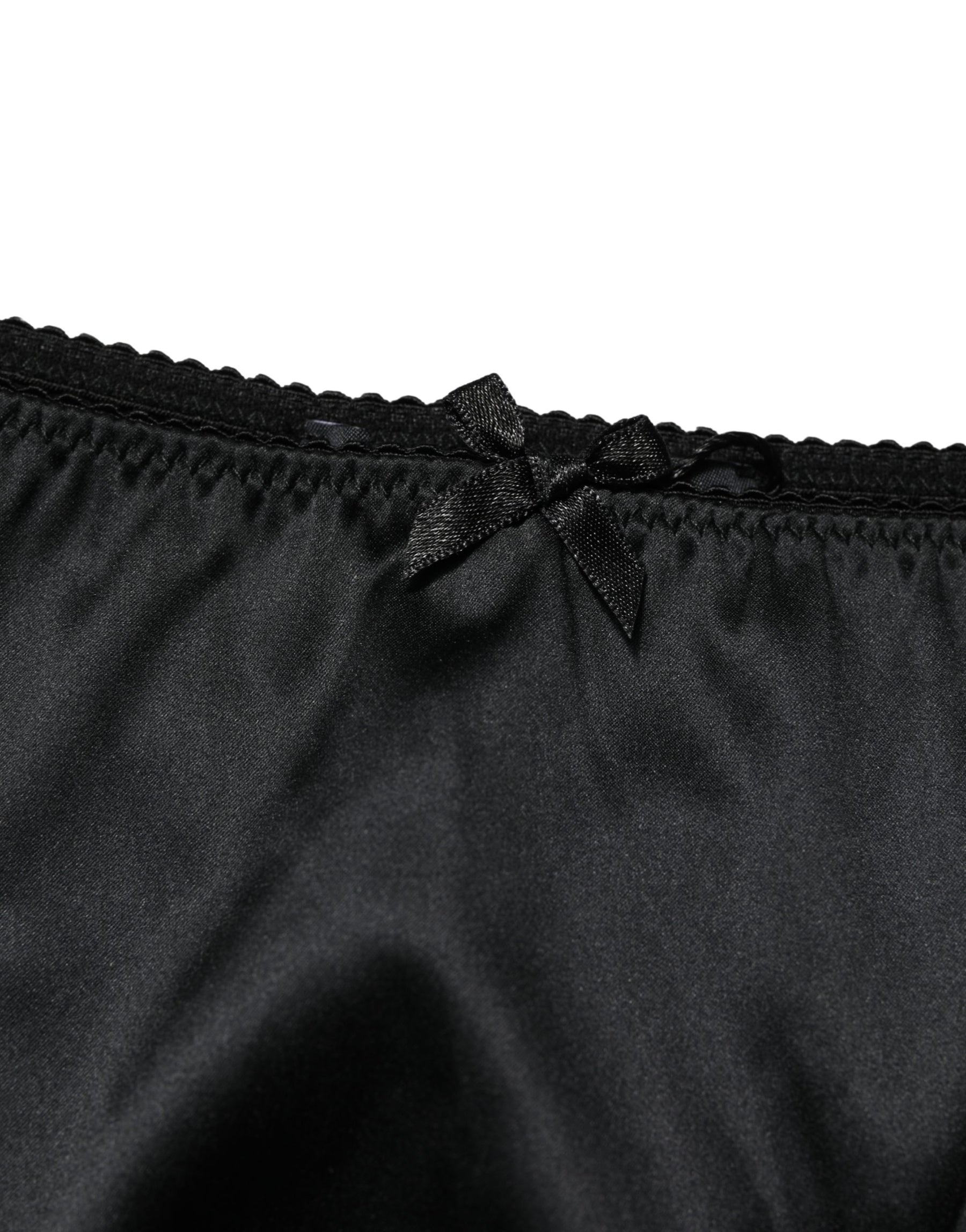 Dolce & Gabbana Black Silk Stretch Mid Waist Brief Panty Underwear | Regal Royce