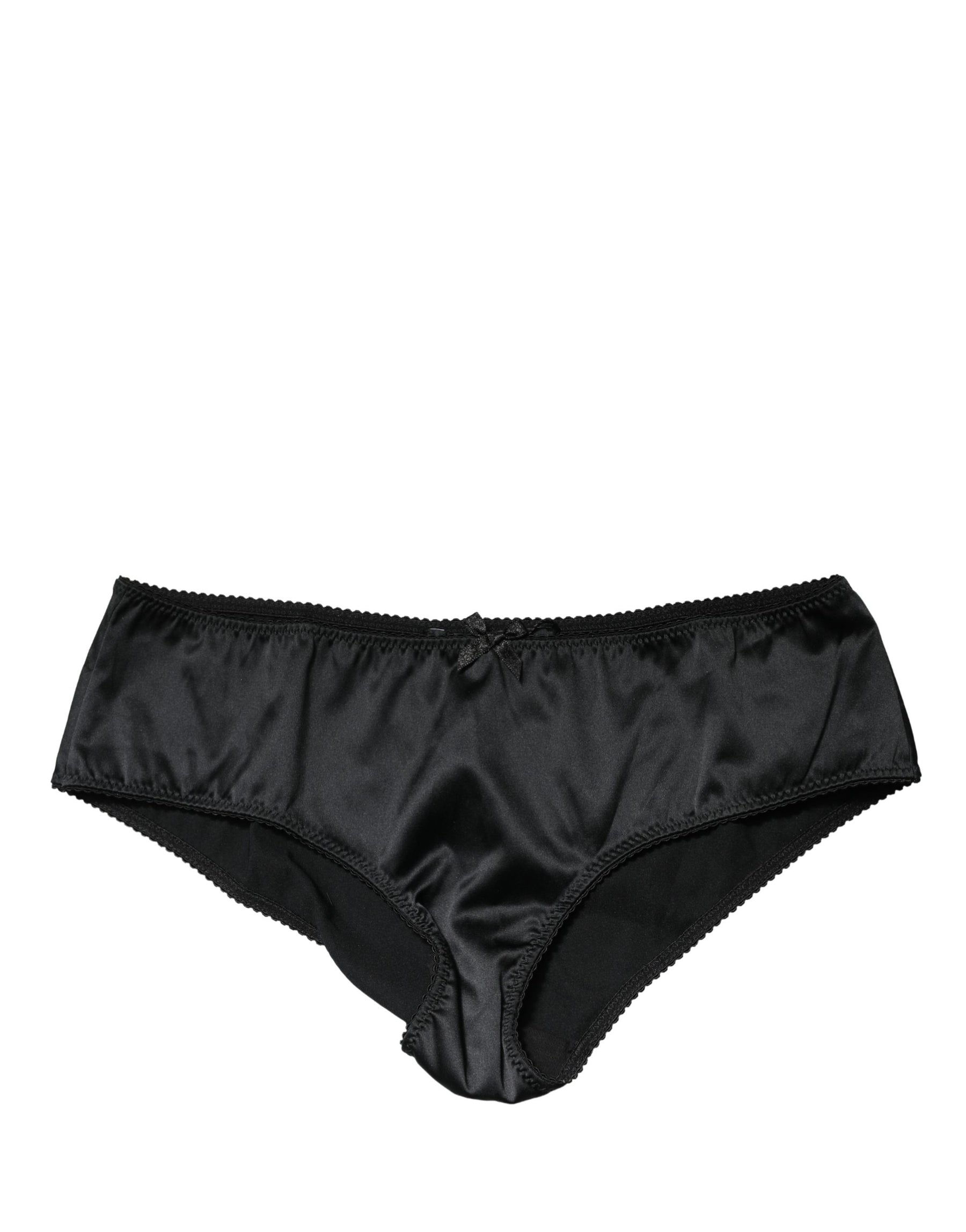 Dolce & Gabbana Black Silk Stretch Mid Waist Brief Panty Underwear | Regal Royce