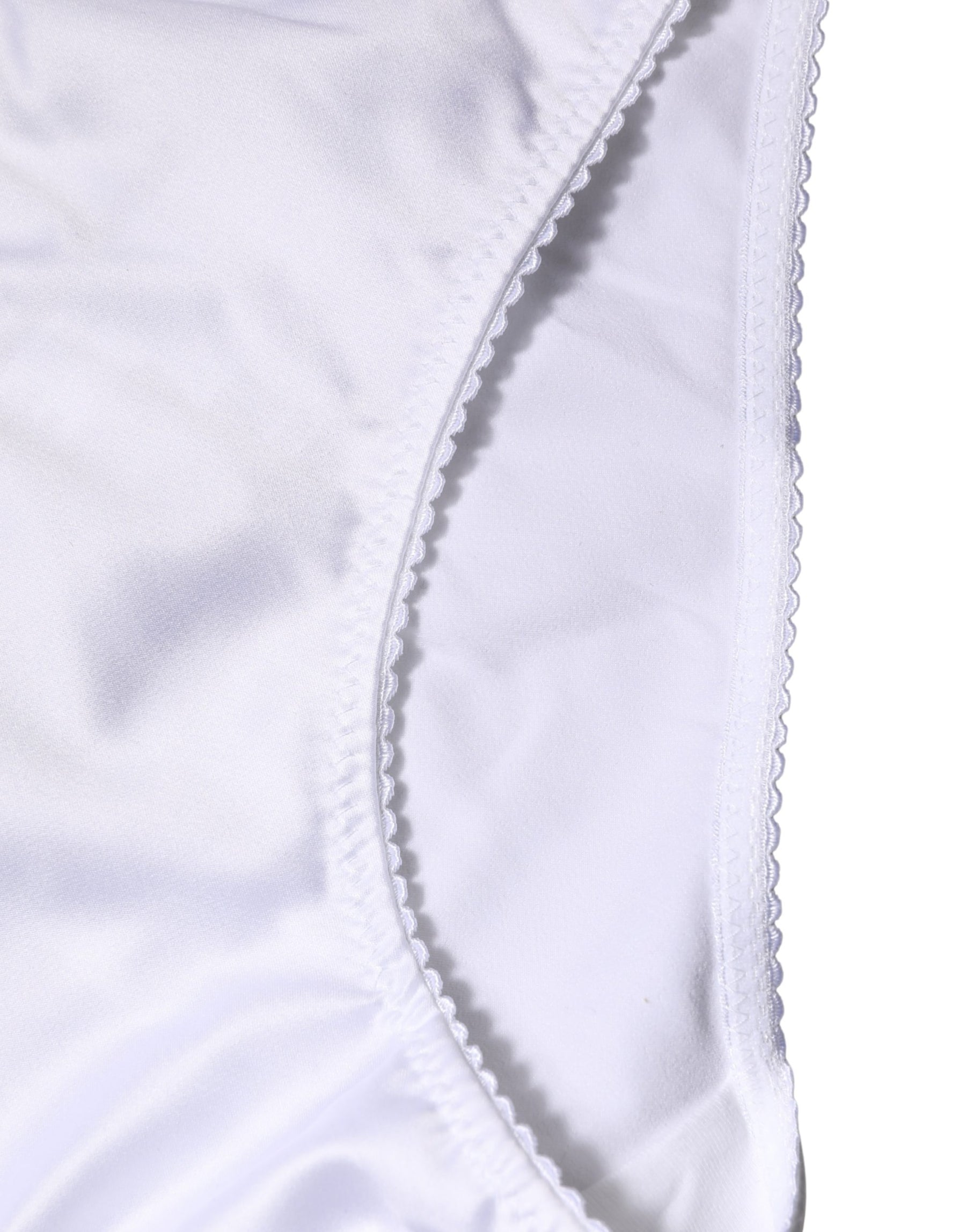 Dolce & Gabbana White Silk Stretch Mid Waist Brief Panty Underwear | Regal Royce