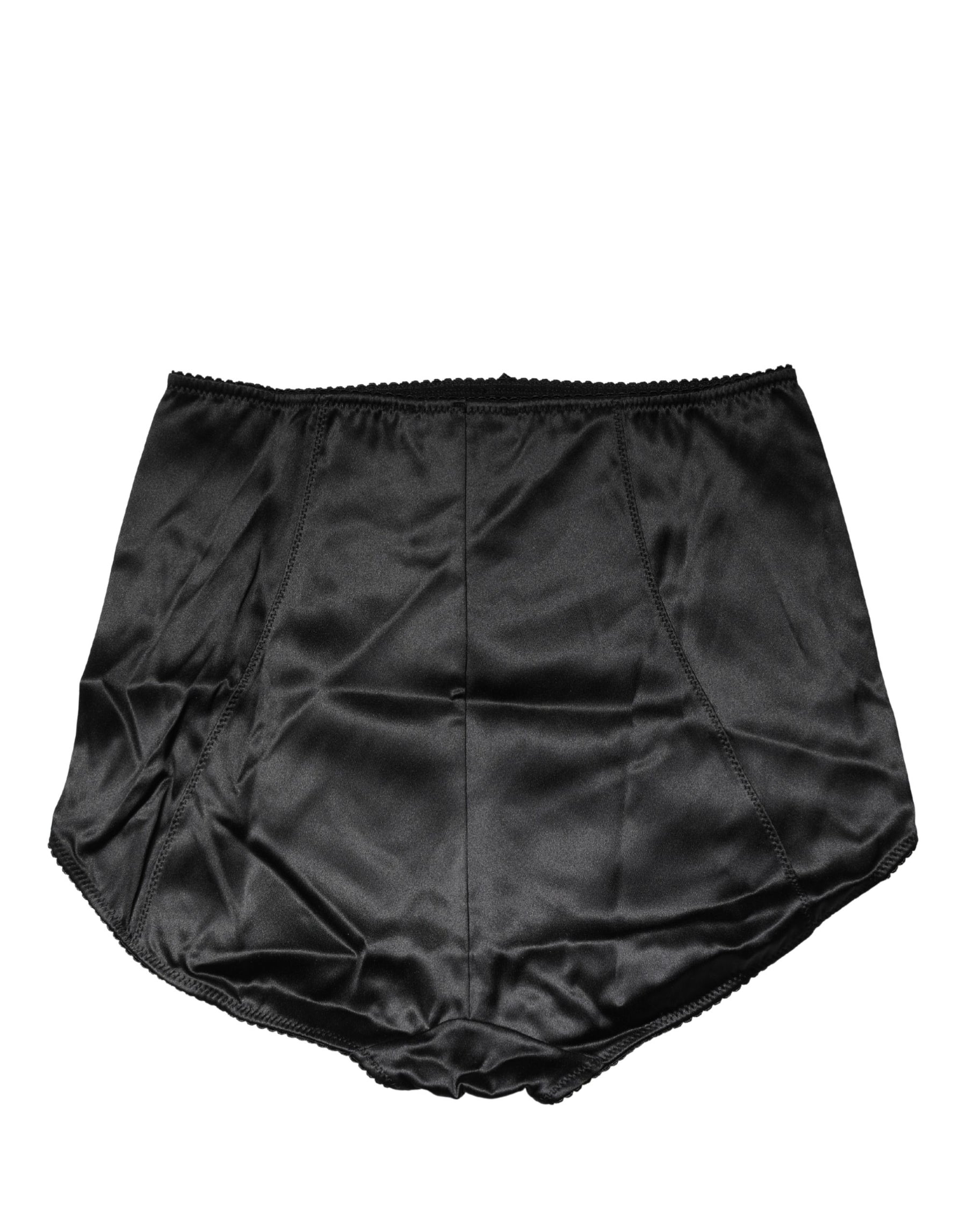 Dolce & Gabbana Black Silk Blend High Waist Girdle Panty Underwear | Regal Royce