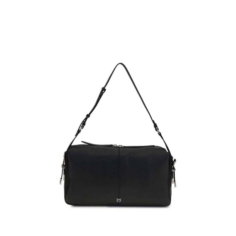 PINKO Black Calf Leather Bos Taurus Shoulder Bag | Regal Royce