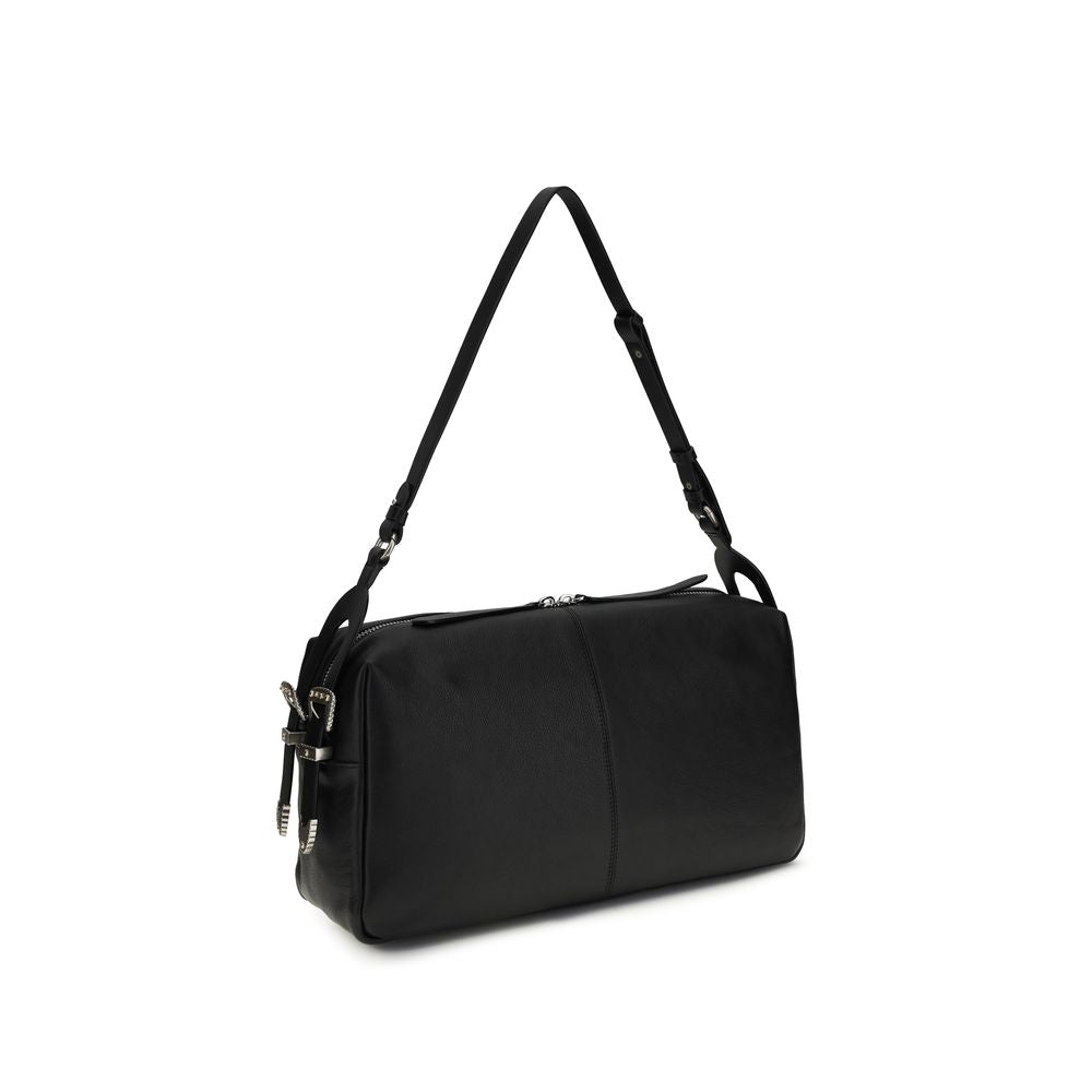 PINKO Black Calf Leather Bos Taurus Shoulder Bag | Regal Royce