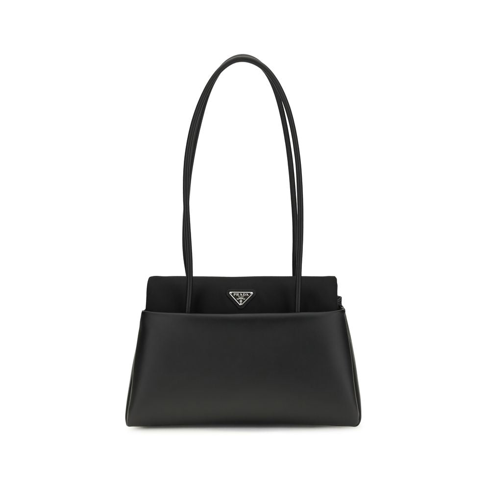 Prada Black Calf Leather Bos Taurus Shoulder Bag | Regal Royce