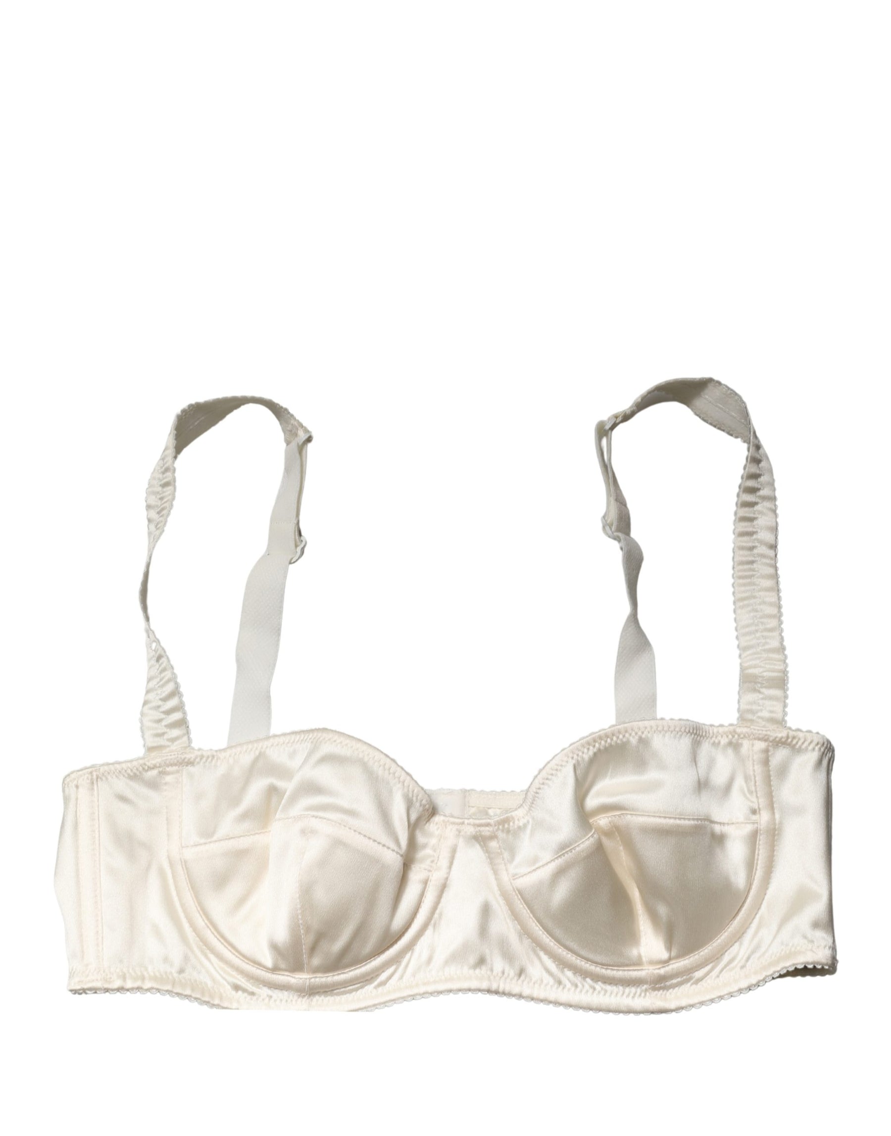 Dolce & Gabbana Off White Semi-Pad Underwire Balconette Bra Underwear | Regal Royce