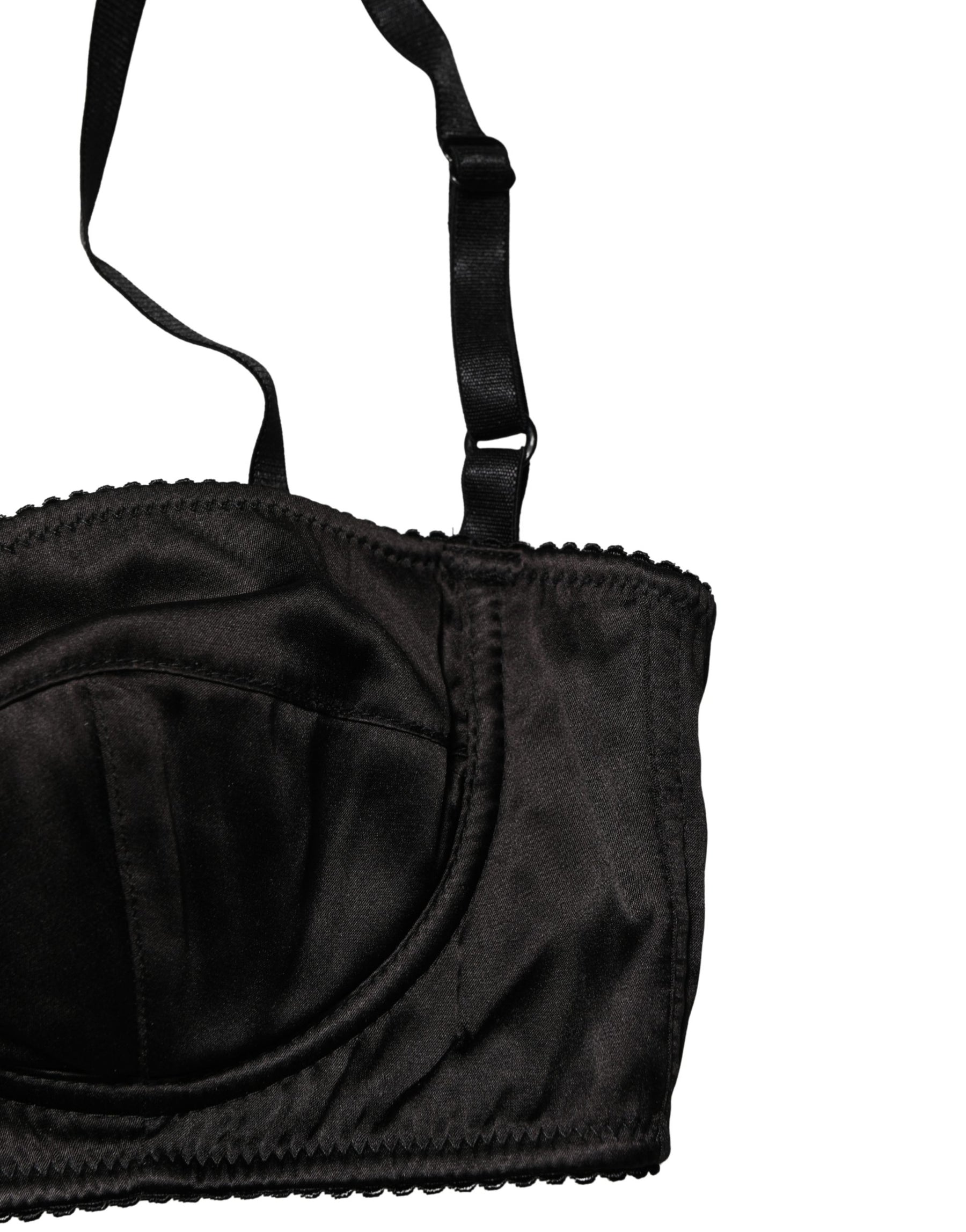 Dolce & Gabbana Black Semi-Pad Underwire Balconette Bra Underwear | Regal Royce