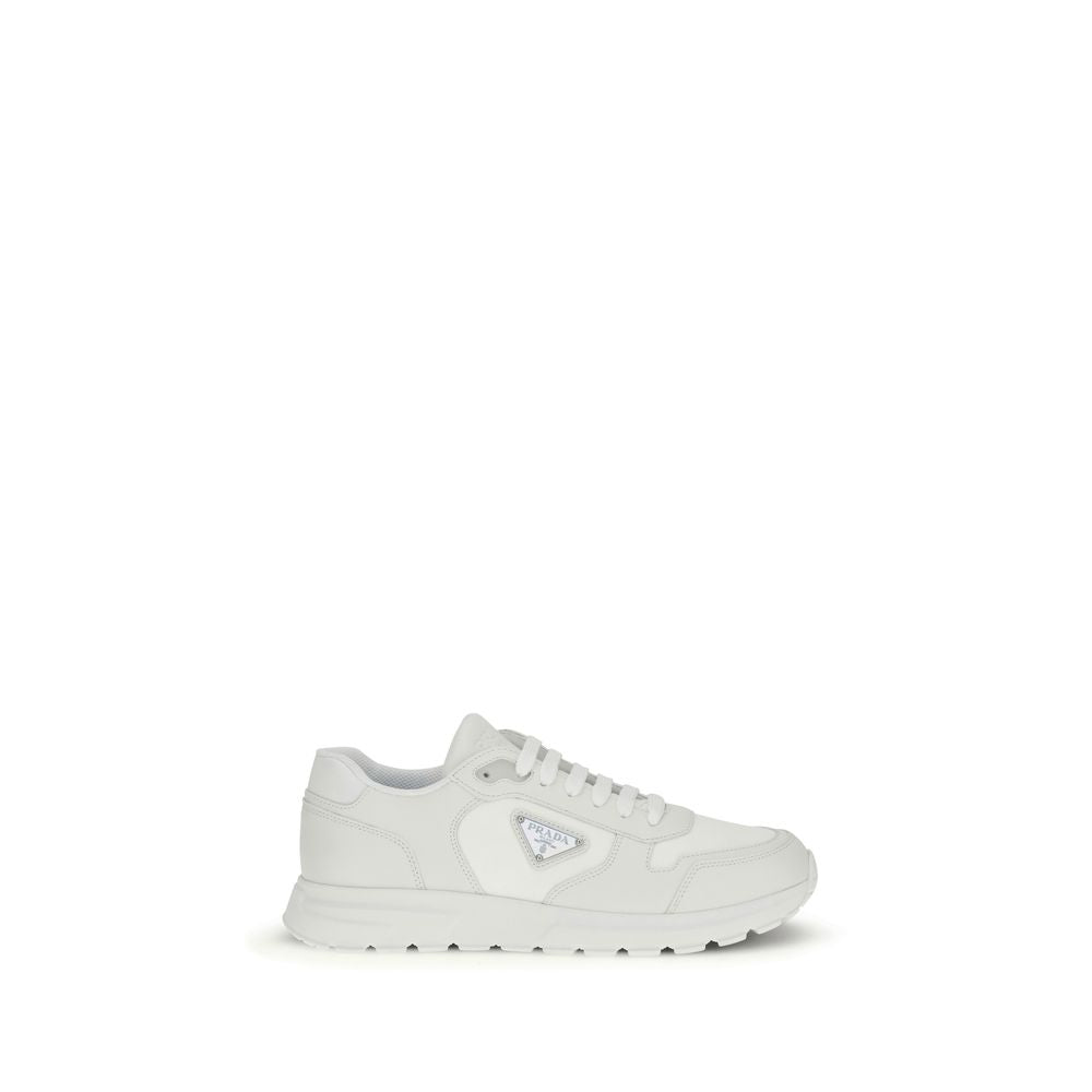 Prada White Recycled Polyamide Athletic Sneakers | Regal Royce