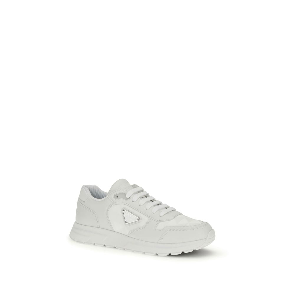 Prada White Recycled Polyamide Athletic Sneakers | Regal Royce