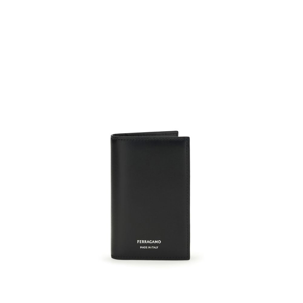 Ferragamo Black Calf Leather Bos Taurus Wallet | Regal Royce