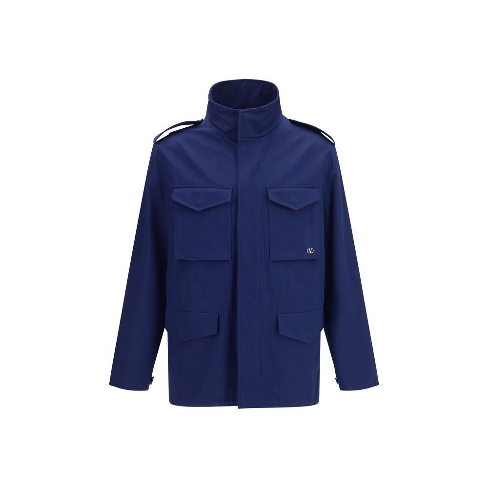 Valentino Blue Cotton Coat | Regal Royce